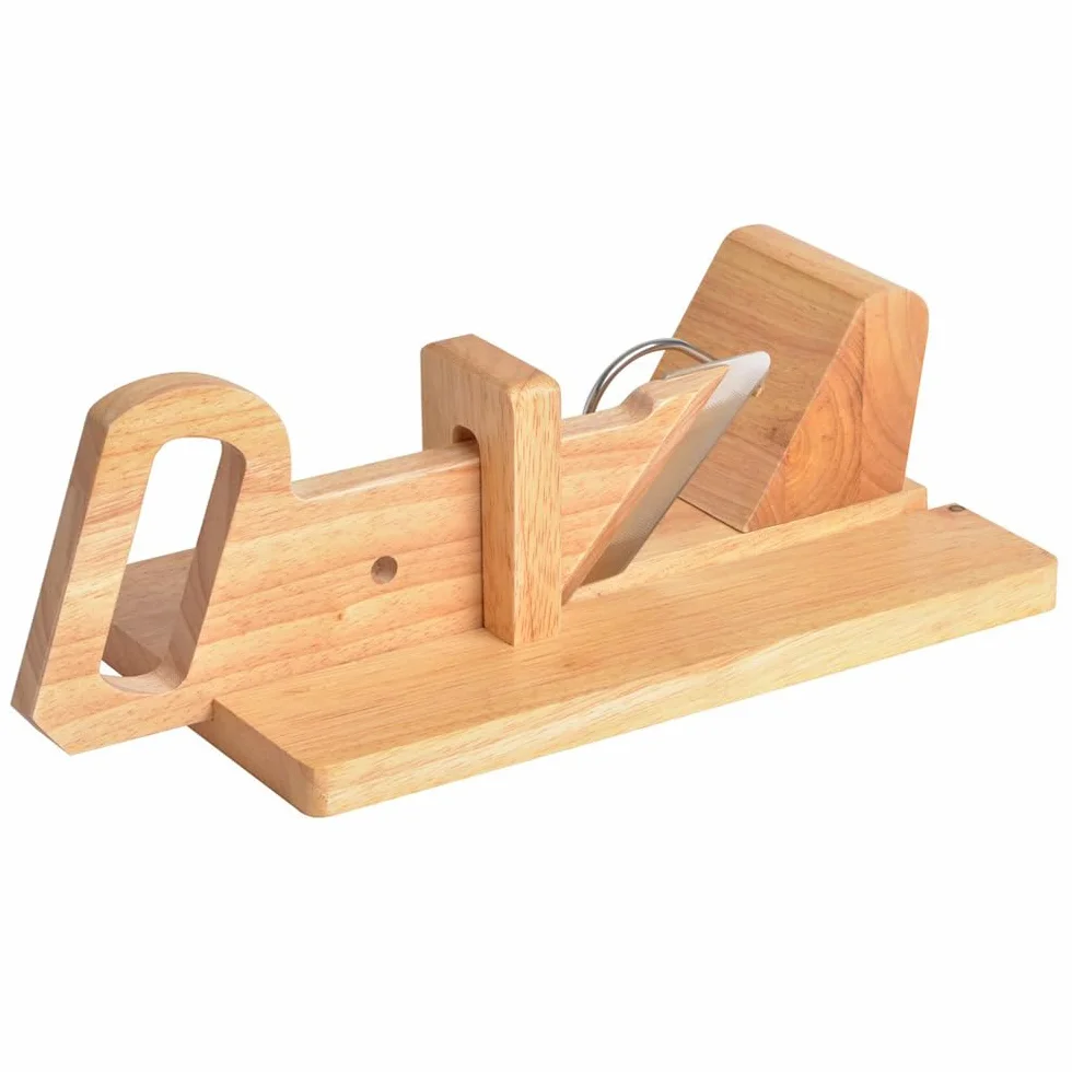 CÉCOA Trancheuse à Saucisson Bois de Hêtre Lame Inoxydable 28 x 16 x 12 cm