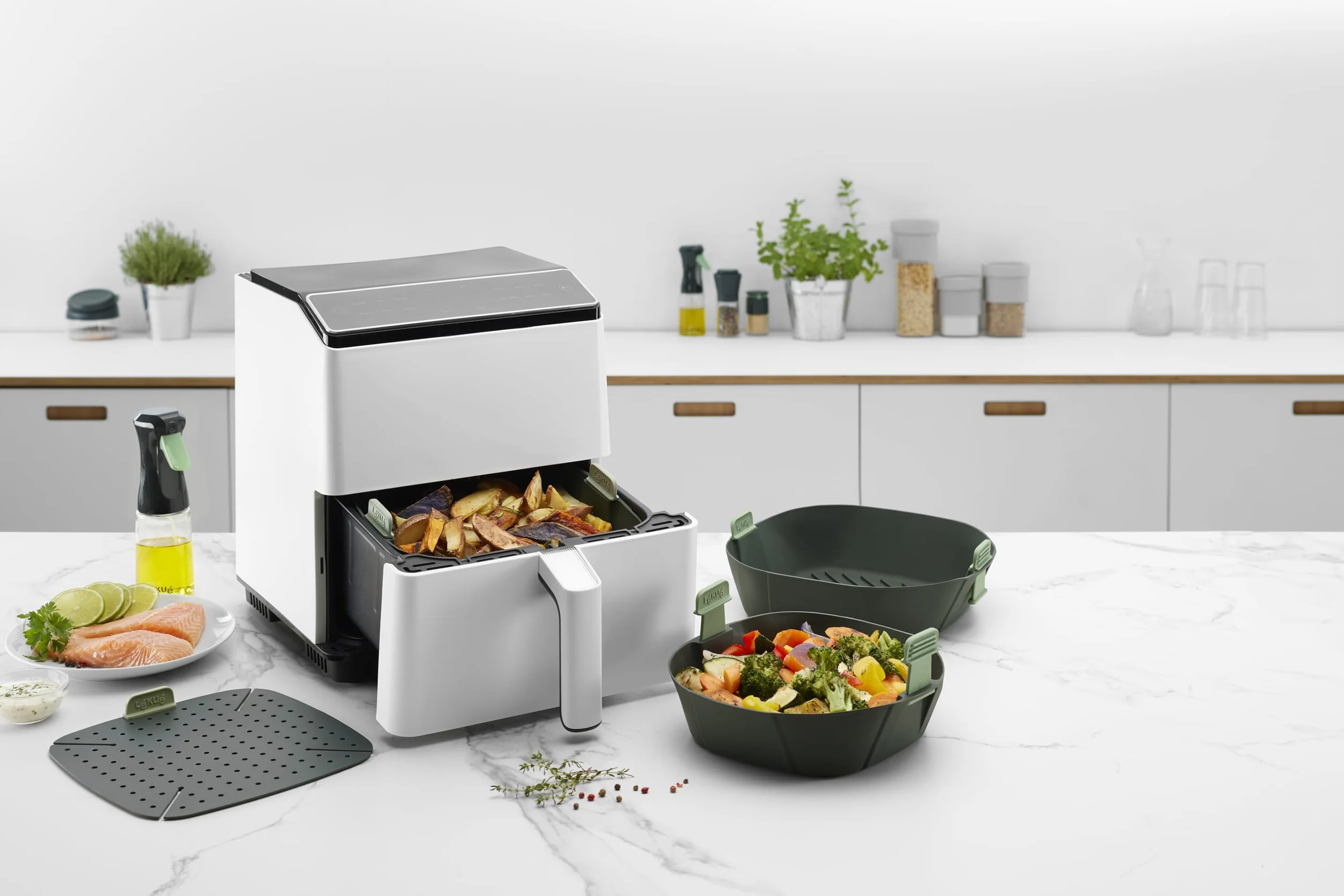 Lékué Tapis silicone cuisine pour friteuse sans huile