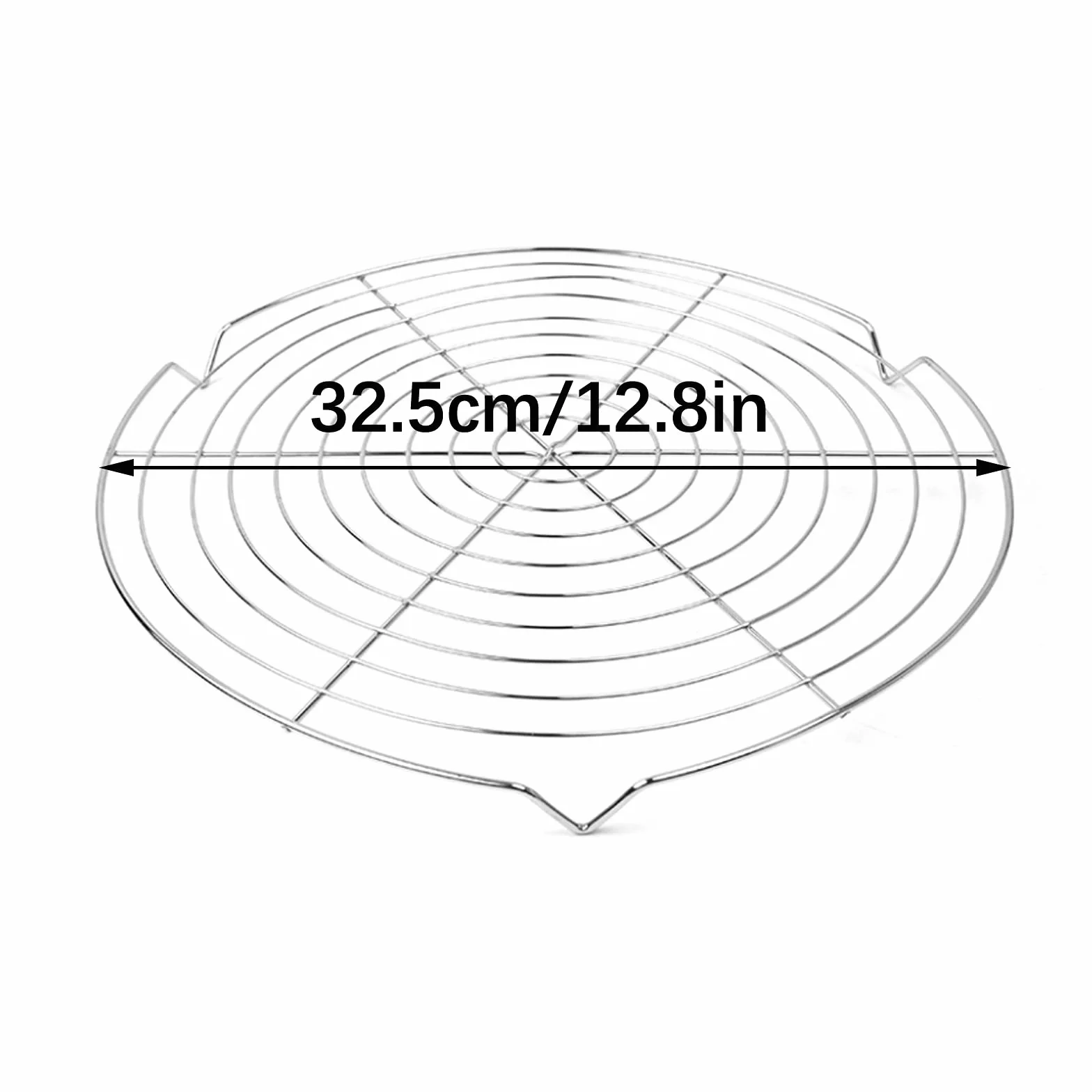 Grille de Refroidissement Ronde 2 Pièces pour Gâteau Argent