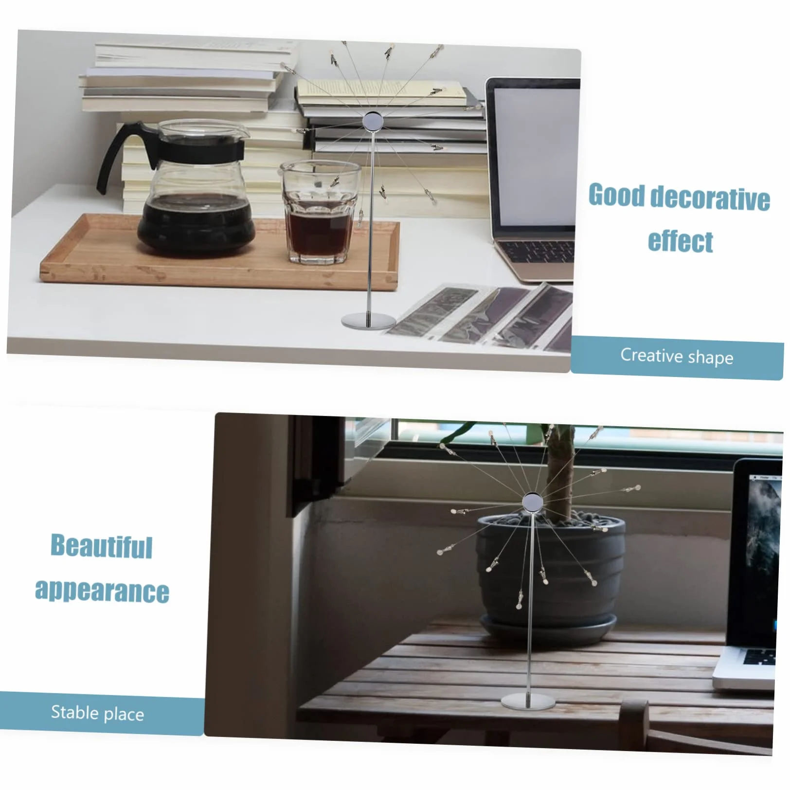 Sky Wheel Support photo créatif avec clips durable décoration bureau Argenté