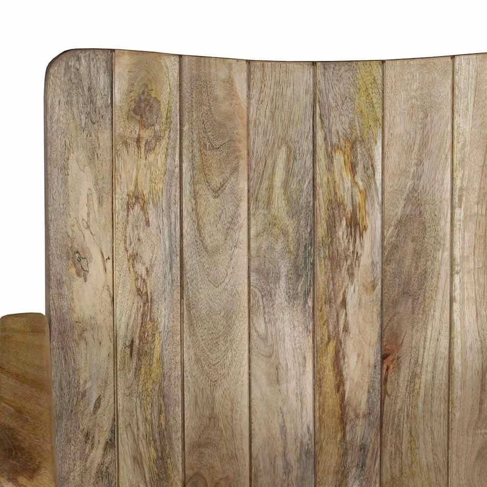 Banc à 2 Places Bois de Manguier Massif et Acier vidaXL