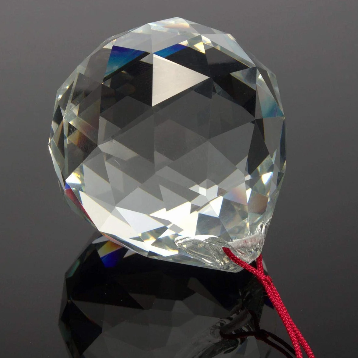 Petrichor Cristal Clair Boule pendante Bonne Chance prospérité décoration intérieure Cadeau 7 x 7 x 7 cm
