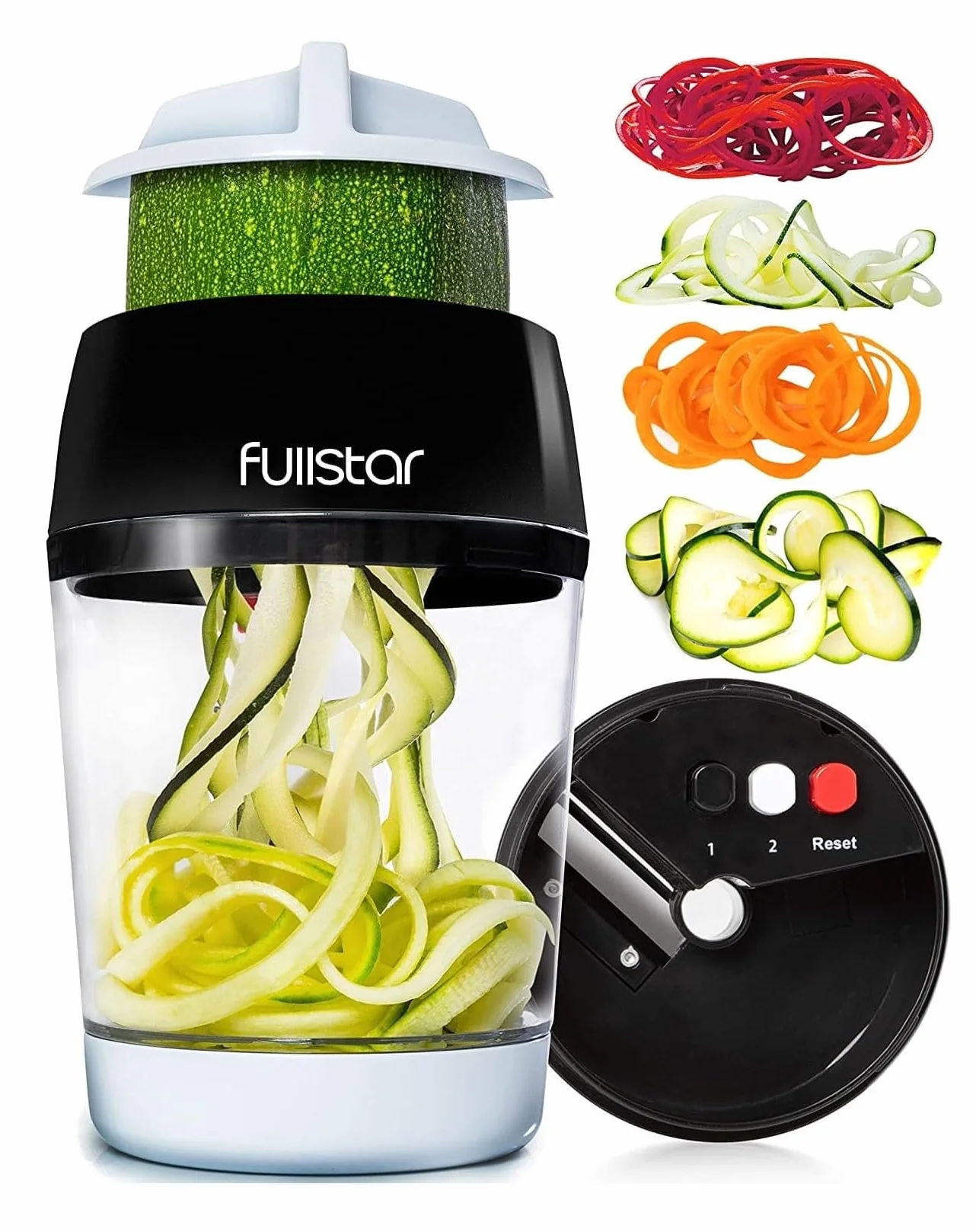 Spiraliseur de Légumes Manuel Multifonction 4-en-1 - Coupe Légumes Spirale pour Tagliatelles Courgette Carotte Concombre