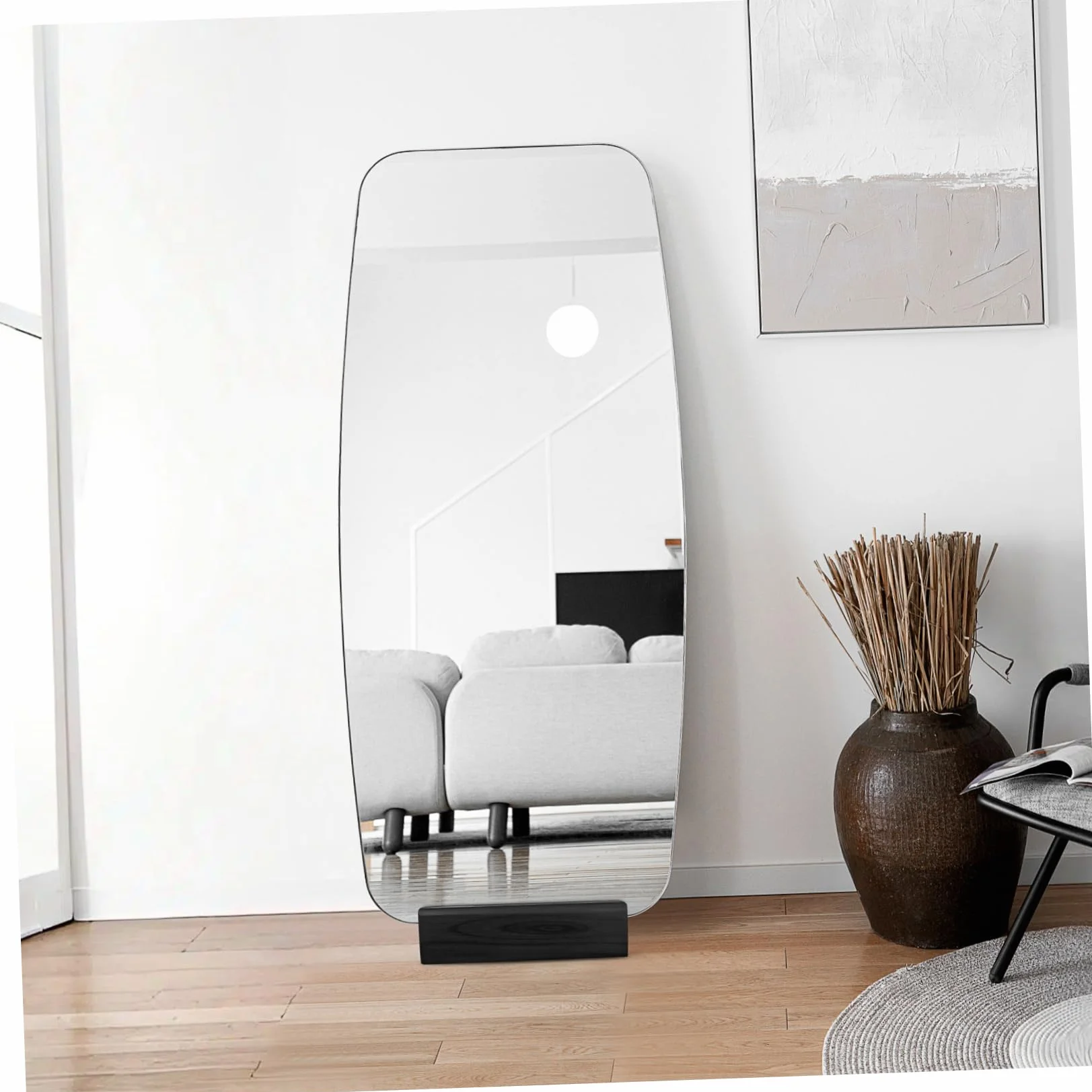 Support De Miroir En Bois Massif Antidérapant 9.84x2.95x2.68in Base De Miroir Sol Multi-Usage