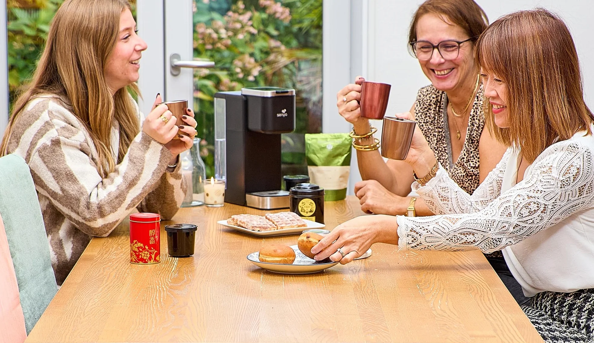 SENYA Machine à thé Tea Time Pro 1,2 L 1000W Écran tactile Détartrage automatique