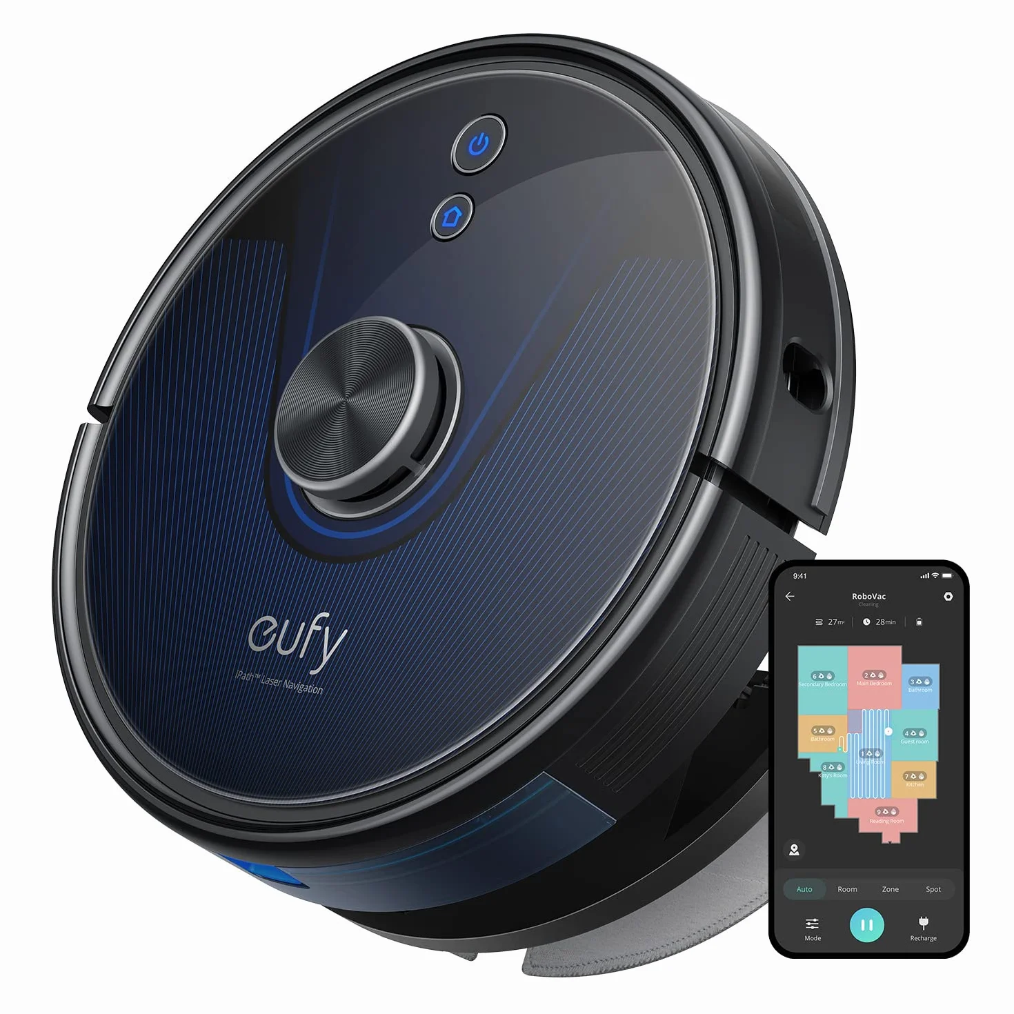 eufy L35 Hybrid Robot aspirateur laveur 3200Pa Navigation Laser iPath cartographie multi-étages noir reconditionné
