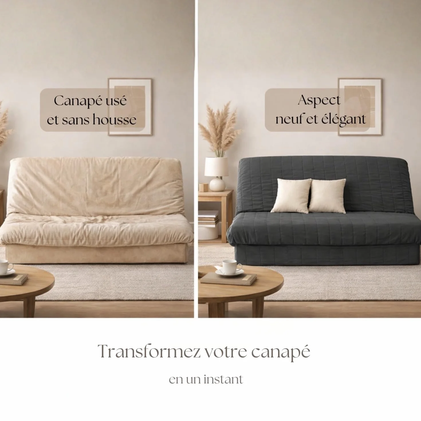 Housse De Clic Clac Matelassée Anthracite