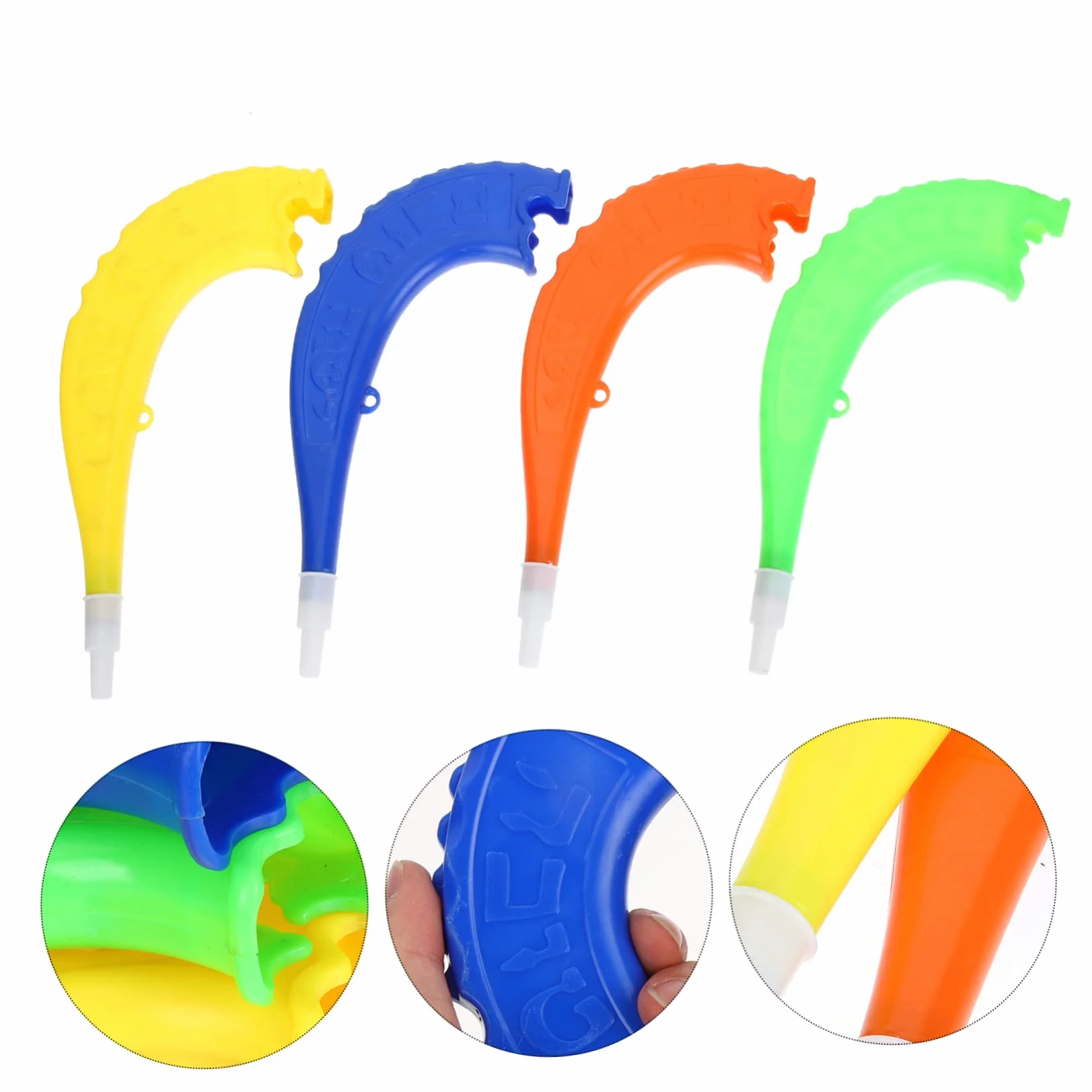 Toyvian 4 Pièces Corne Courbée Chofar Trompette Sifflet Plastique pour Enfants Fête