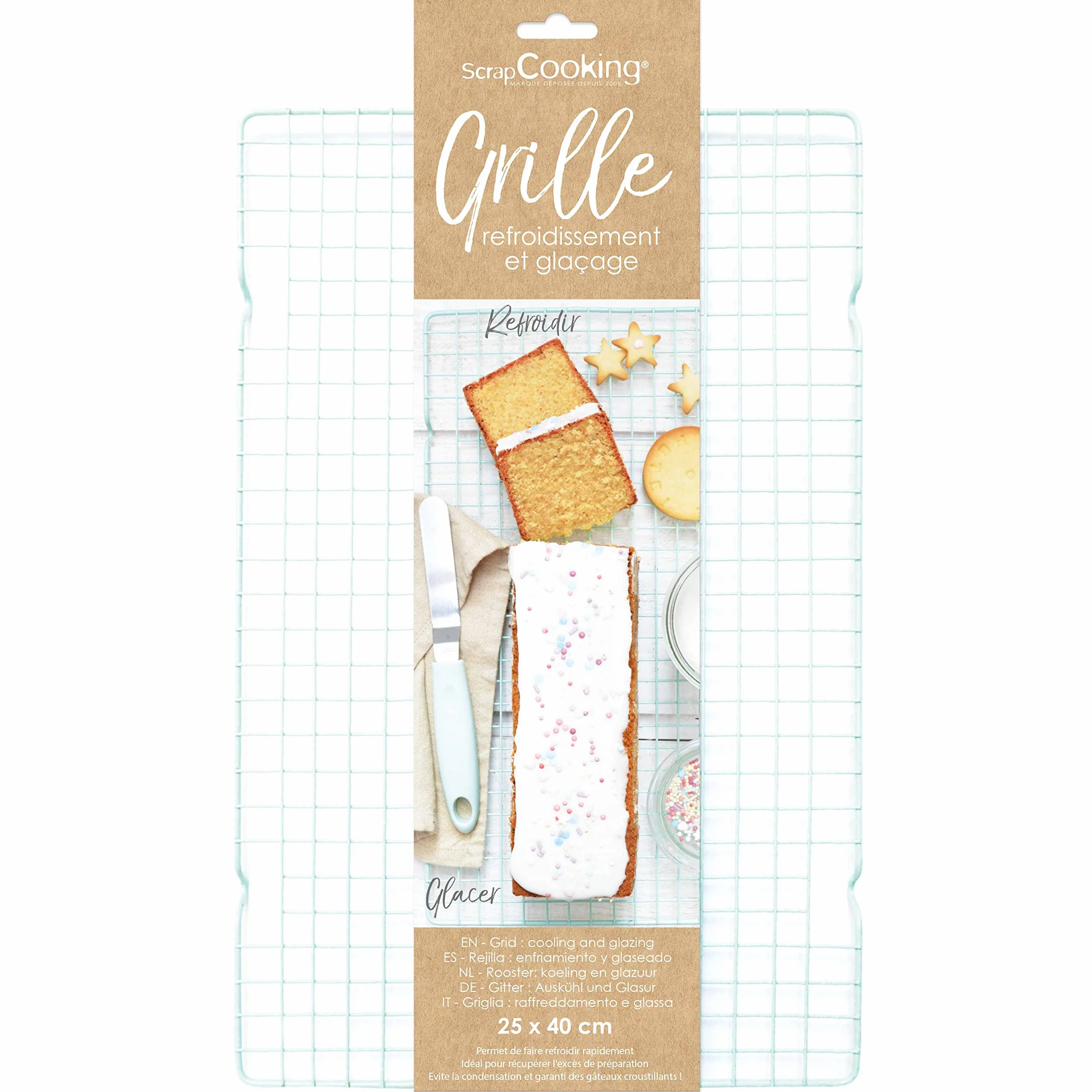 Grille à Pâtisserie de Refroidissement & Glaçage 25 x 40 cm Vert D'eau