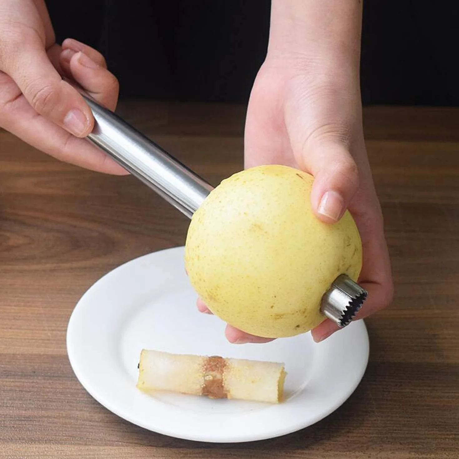 Couteau à Découper les Fruits en Acier Inoxydable, Évident Pomme, 4 Pièces, Outil de Sculpture Créative