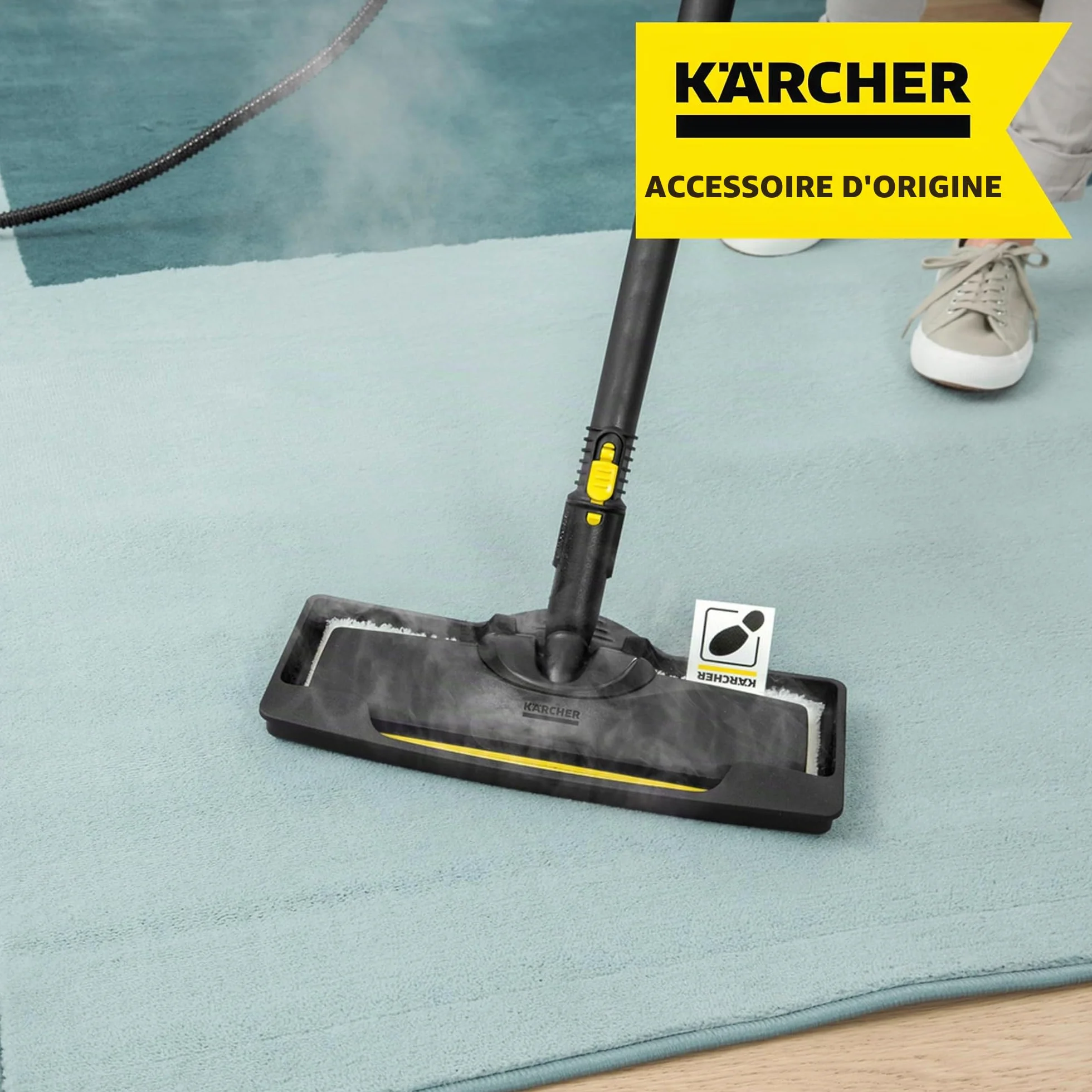Kärcher Adaptateur Nettoyage Vapeur pour Tapis et Moquette, Noir