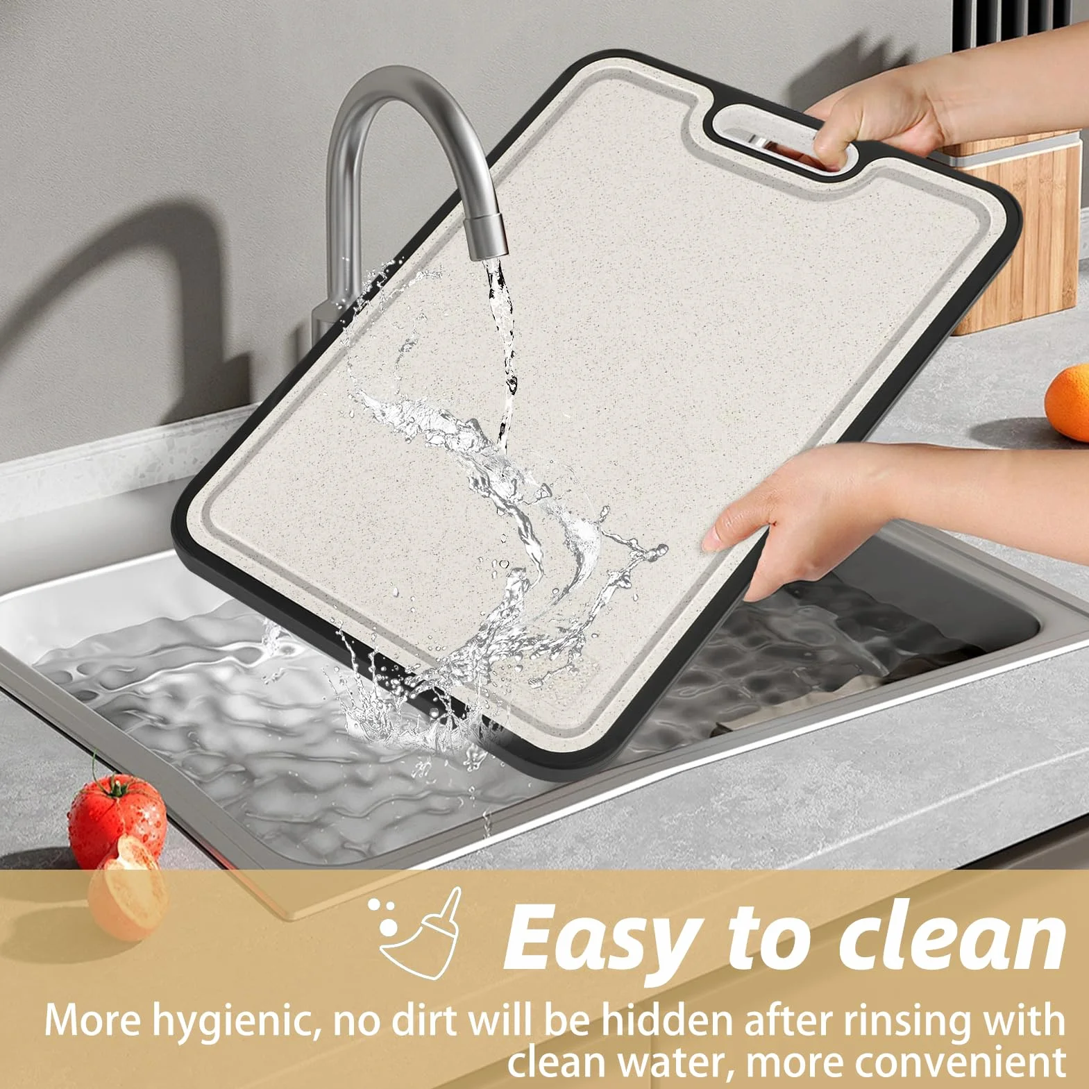 Zikenis Planche à Découper Inox Cuisine Antibactérienne Maille Résistant aux Rayures