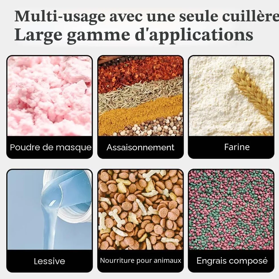 Cuillères doseuses transparentes avec graduation 5g 10g - Lot de 4 - Pâtisserie