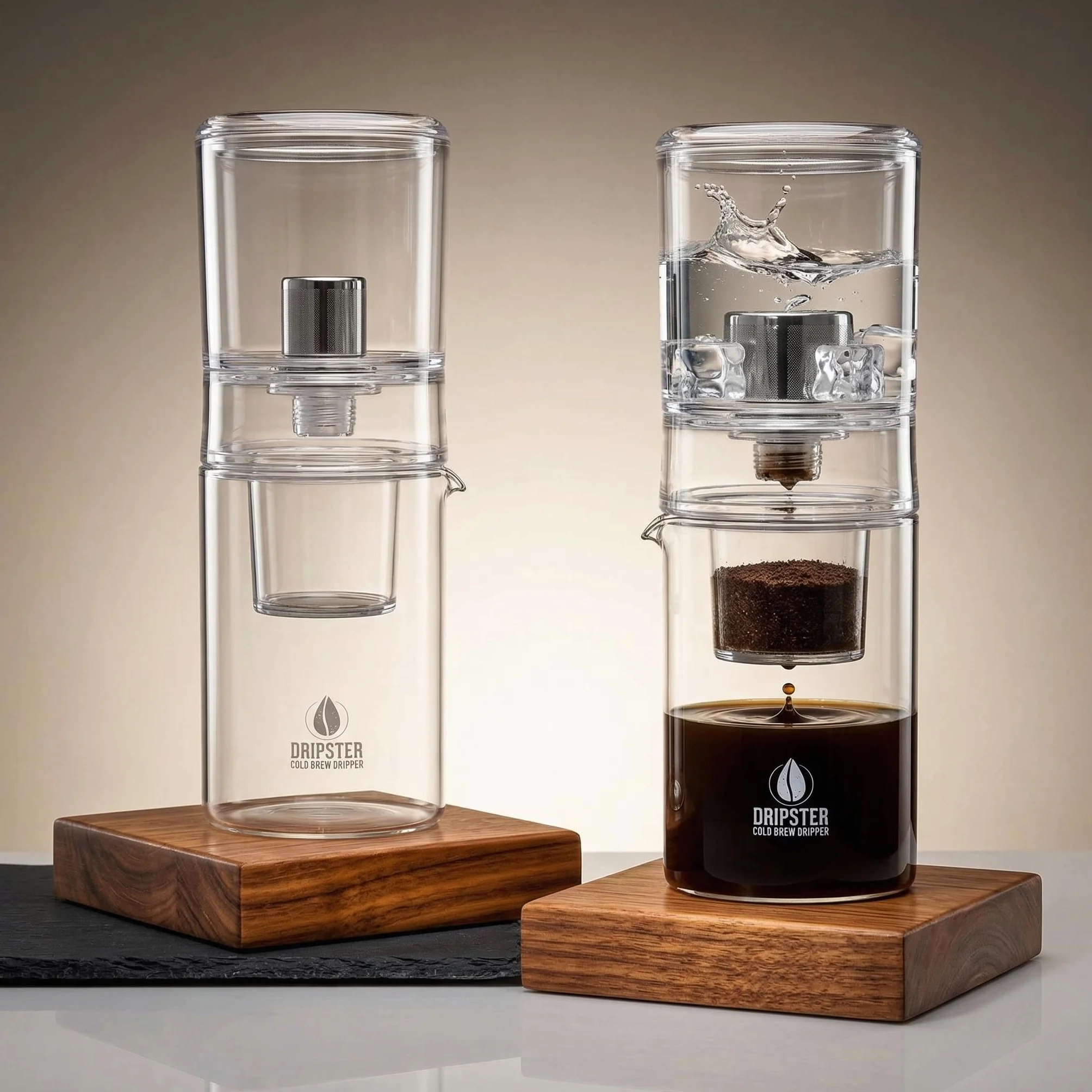 DRIPSTER Cold Brew Dripper 2 en 1 Cafetière à café froide 600 ml 4 tasses