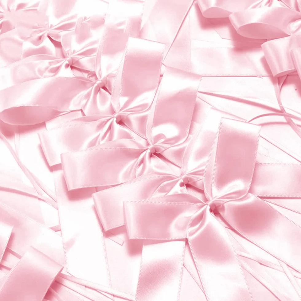 Nœuds décoratifs en ruban de satin faits à la main pour antenne de voiture - Décoration de mariage - 50 pcs
