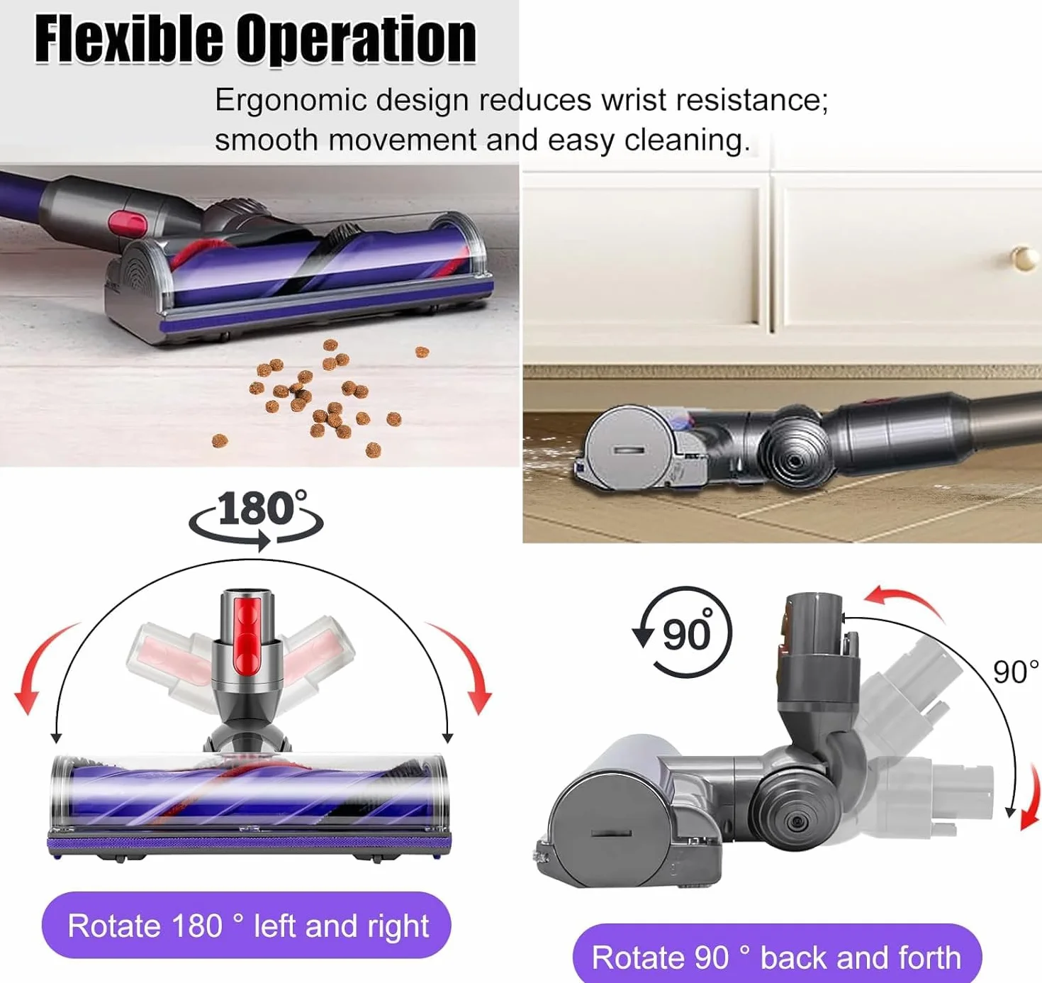 Tête de Brosse Dyson V7 V8 V10 V11 V15 SV10 SV11 SV12 SV14 Brosse Motorisée Sols Durs Tapis