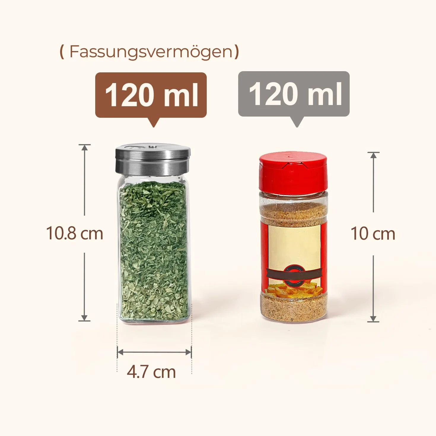 ComSaf 6 Pièces Pot à Épices Verre avec Couvercles Réglables Étiquettes Entonnoir