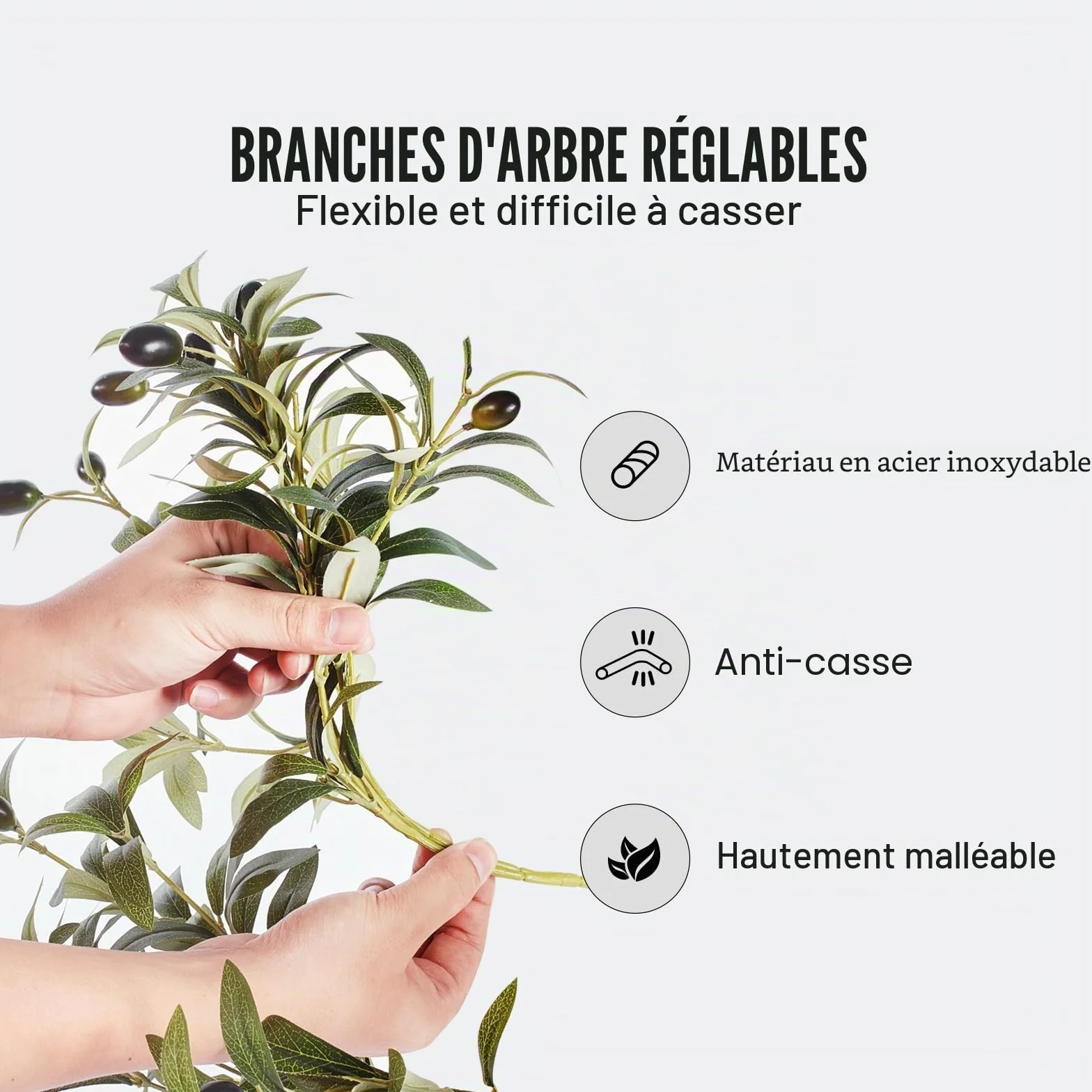 VEVOR Faux Arbre 155 cm Vert Plante Artificielle PE Haut Olivier avec Pot 150x125 mm