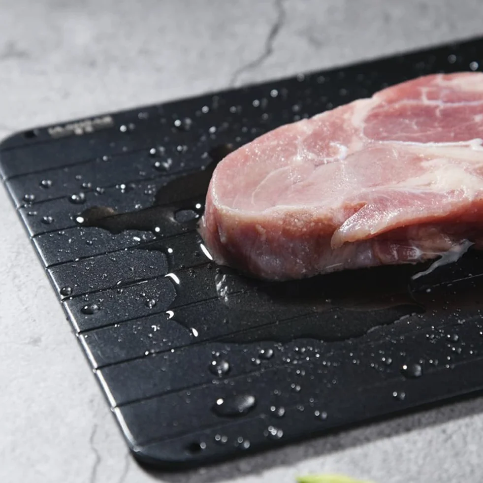Helweet Plaque de Décongélation Rapide, Plateau pour Décongeler Poisson, Bœuf, Porc, Volaille
