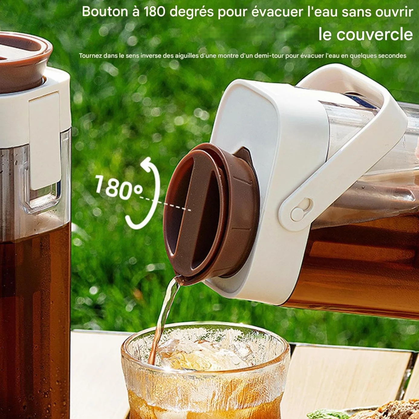 Pichet À Thé Glacé Limonade Transparent 1L Anti-Fuites Stockage Boissons