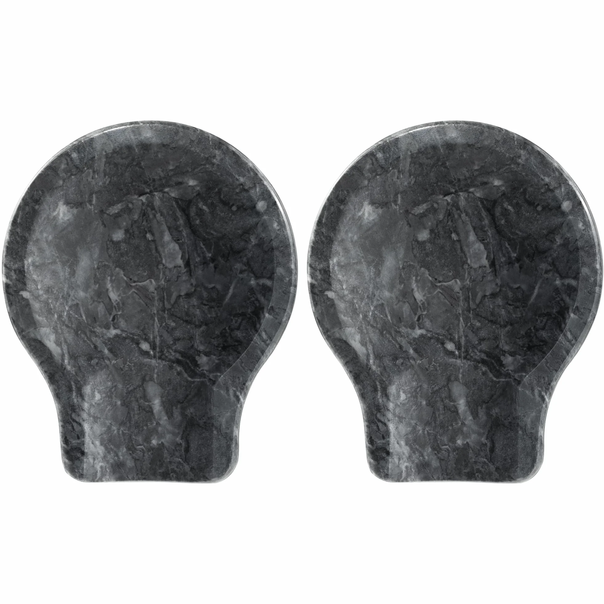 Navaris Repose cuillere antidérapant - Lot 2 porte cuillere en marbre noir pour ustensiles de cuisine
