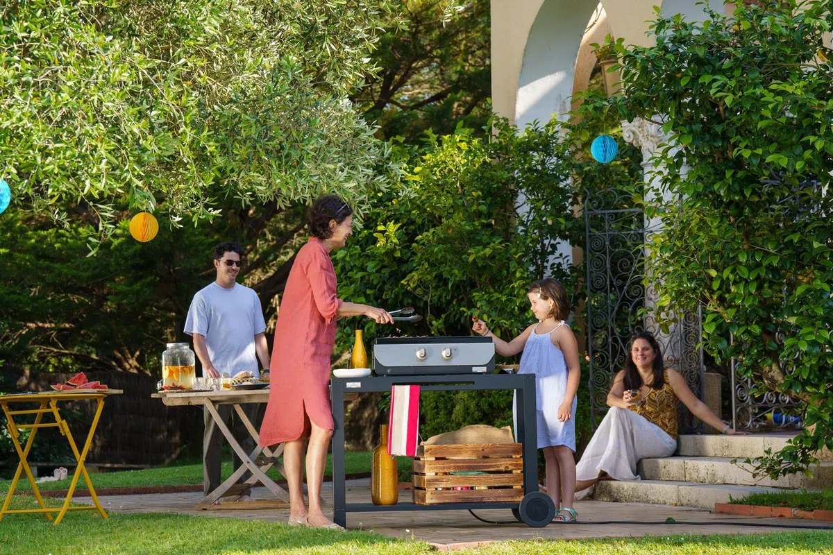 LE MARQUIER Table Desserte 110 XL Noire pour Plancha et Barbecue extérieure