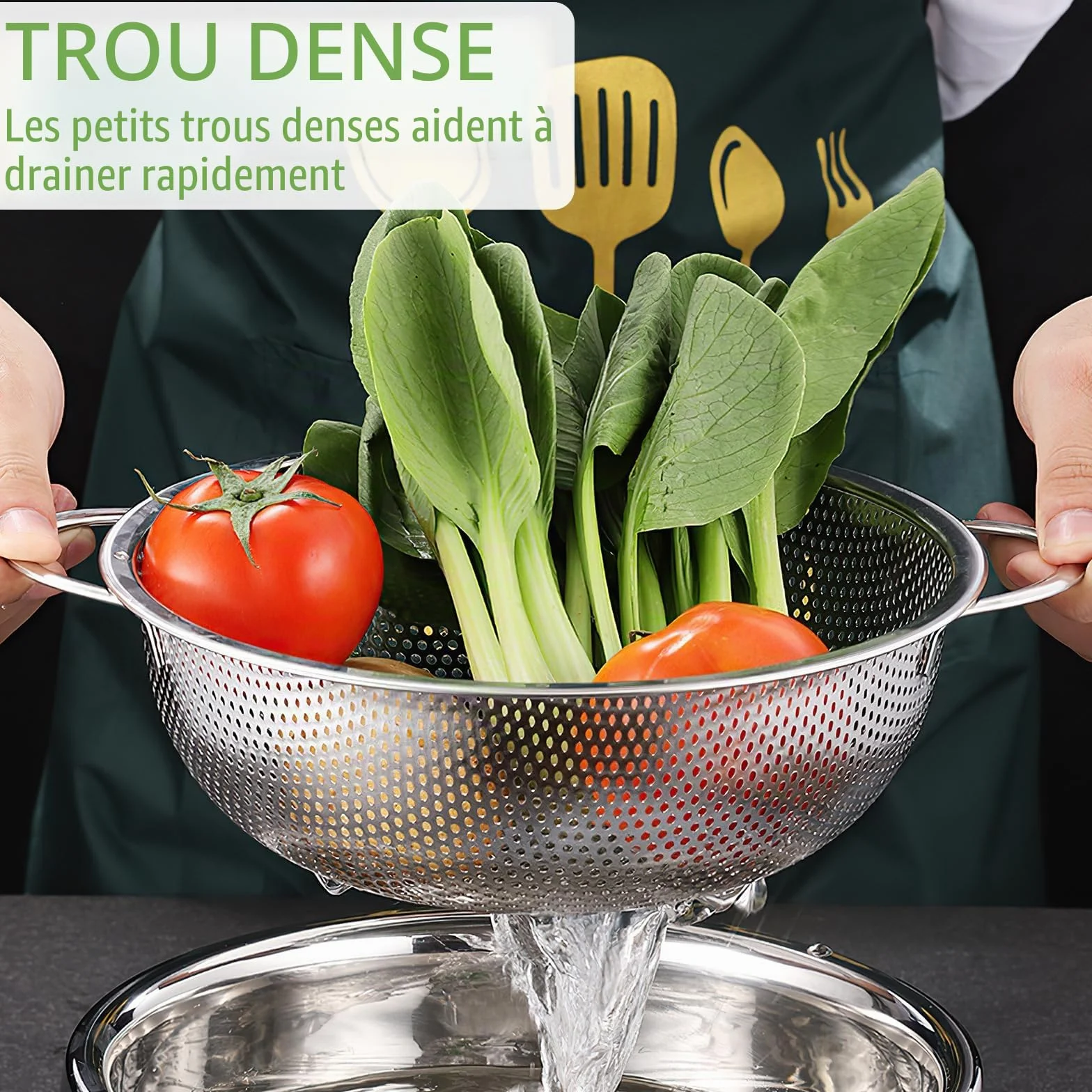 Passoires en Acier Inox Microperforée 16/22/28 cm Set de 3