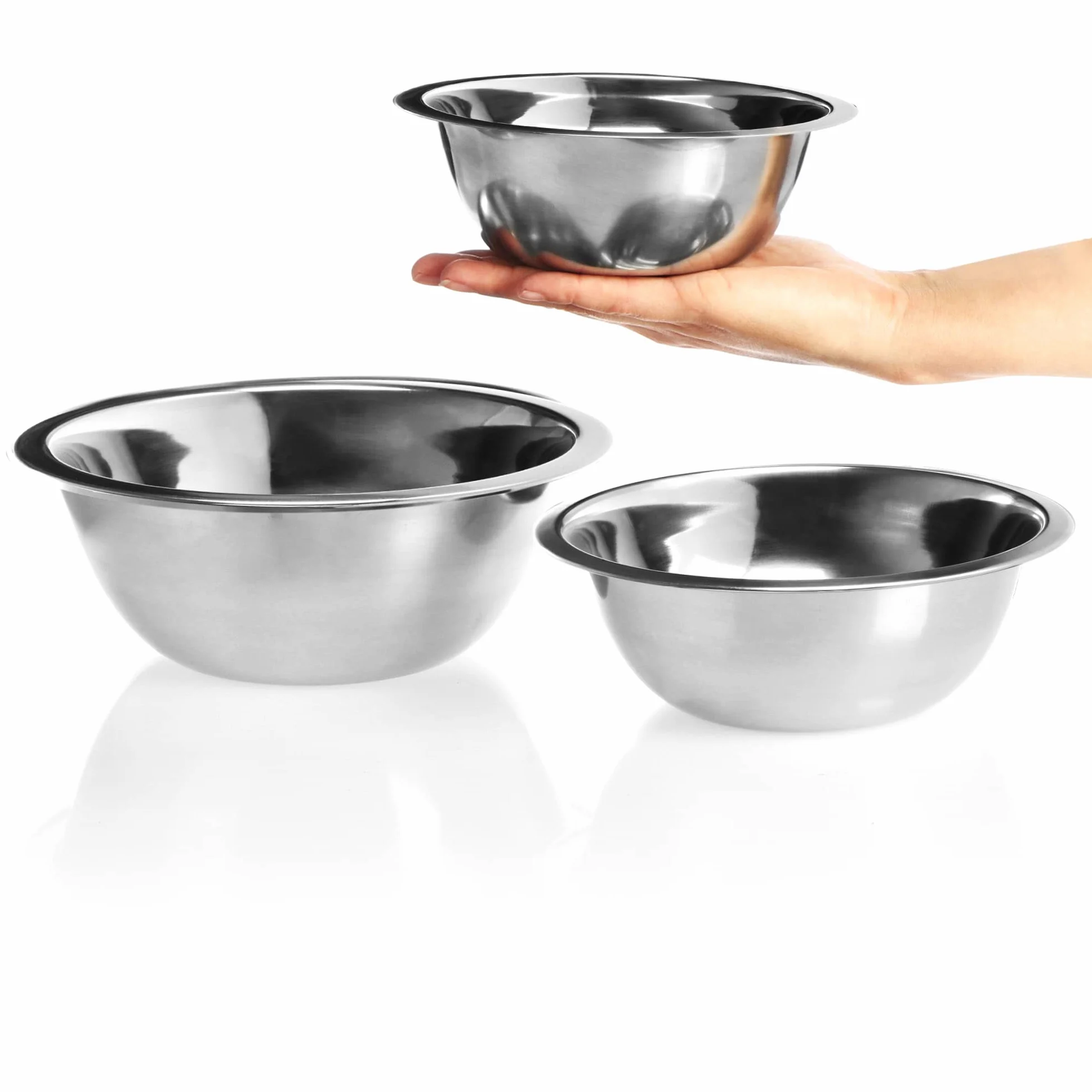 Ensemble de bols en acier inoxydable 3 pièces saladier bol à mélanger 18/20/24cm
