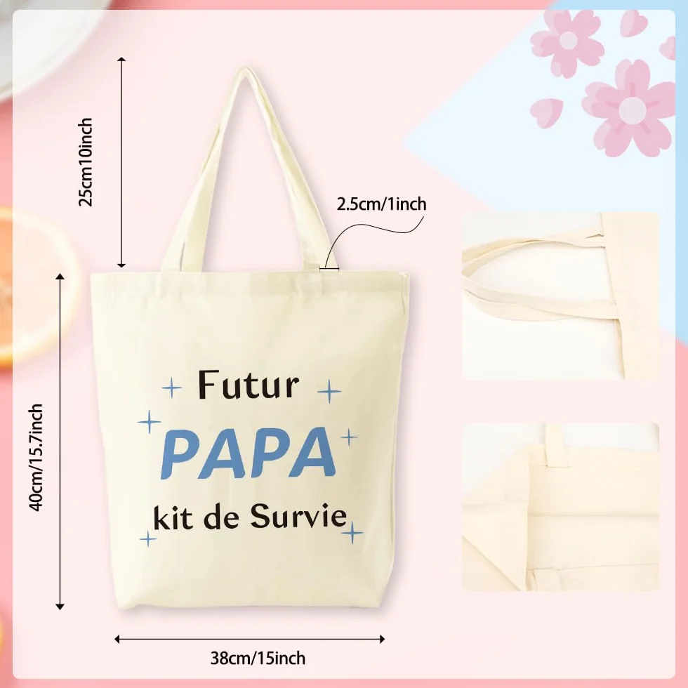 Tote Bag Kit de Survie Futur Papa Annonce Grossesse Idée Cadeau Fête des Pères