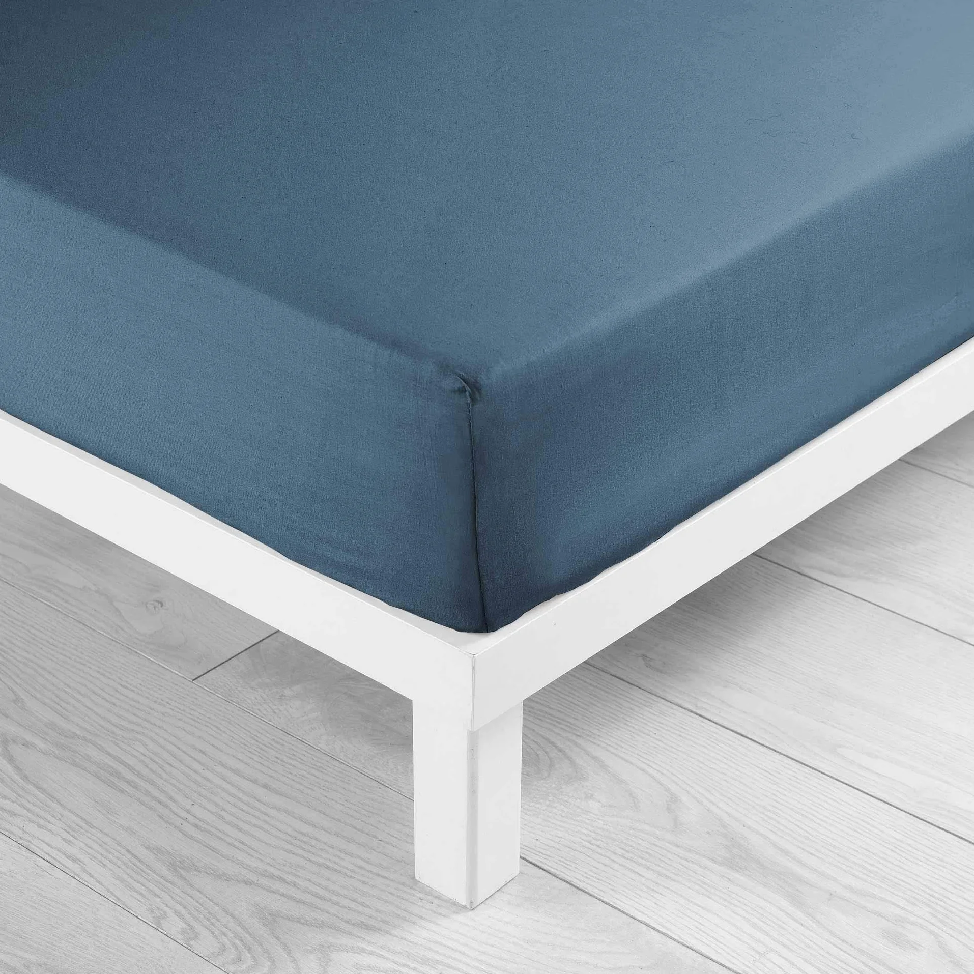 Drap Housse Microfibre 140x190 cm Bleu Nuit Oscar