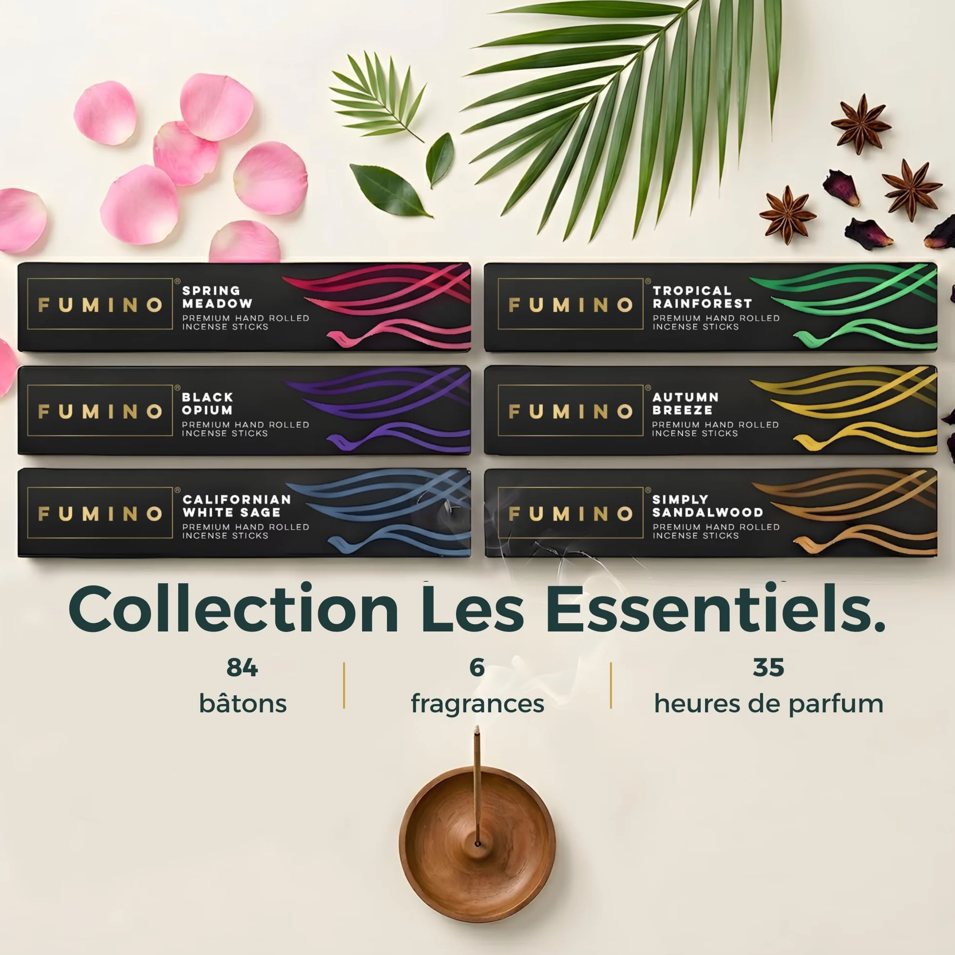 Encens Japonais Tierra Zen Fumino Bâtonnets Lot 6 Boîtes 84 Senteur Masala pour Relaxation Méditation