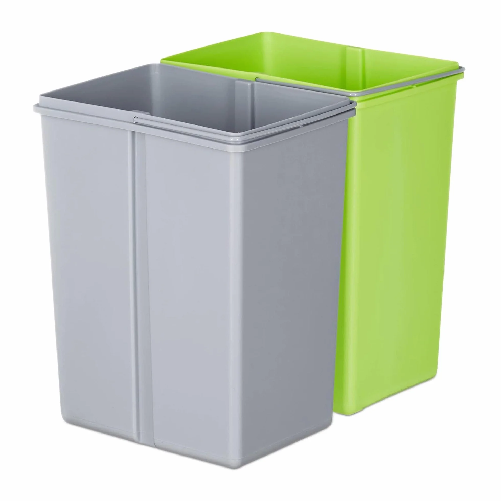 Poubelle de recyclage 62 L acier inoxydable noir ouverture automatique capteur 2 compartiments