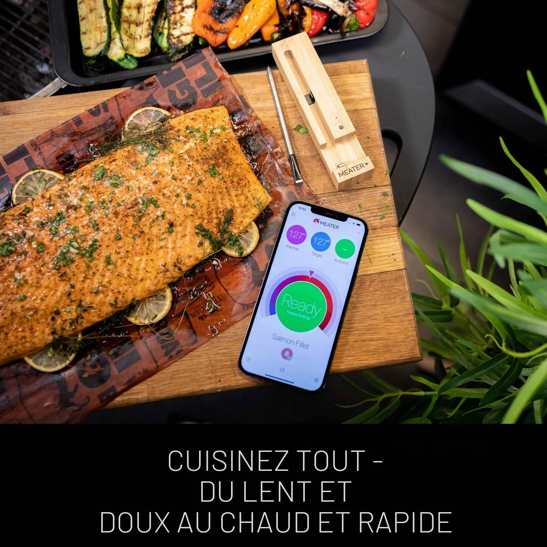 MEATER Plus Thermomètre à Viande Intelligent Sans Fil Bluetooth WiFi Jusqu'à 50m