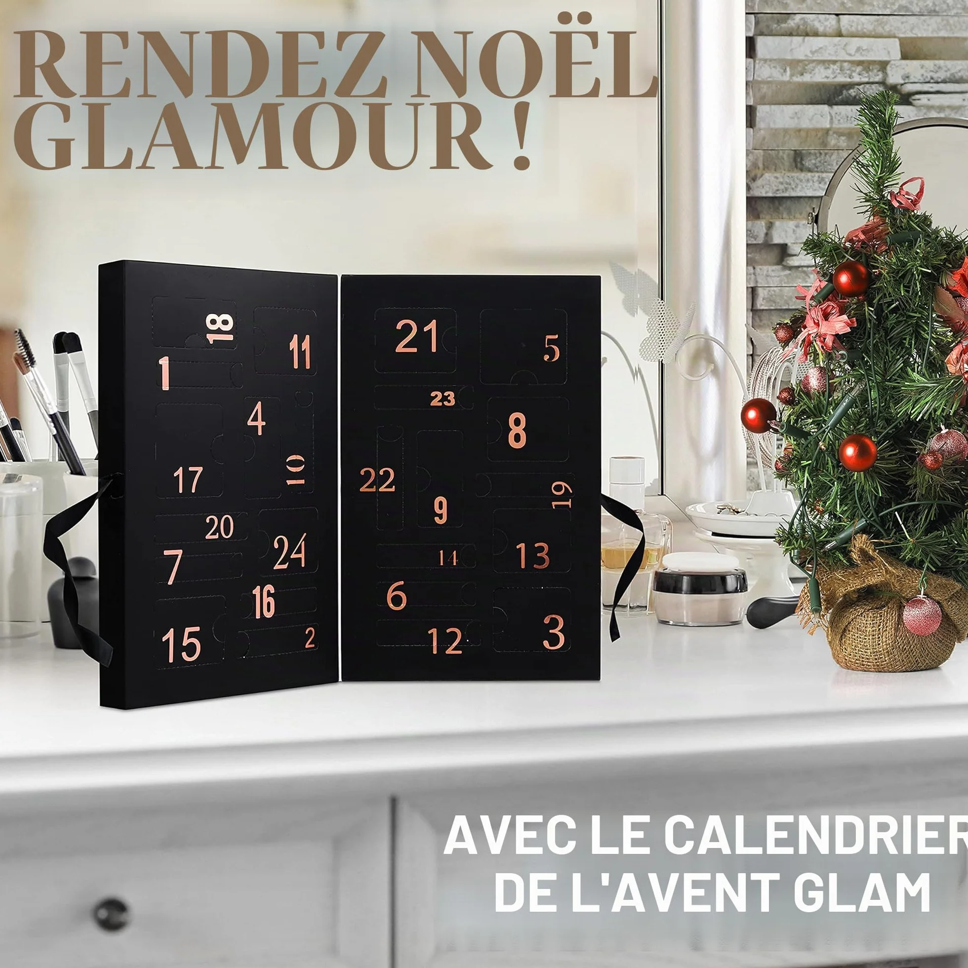KreativeKraft Calendrier de l'Avent Beauté 2021 Coffret 24 Surprises Maquillage