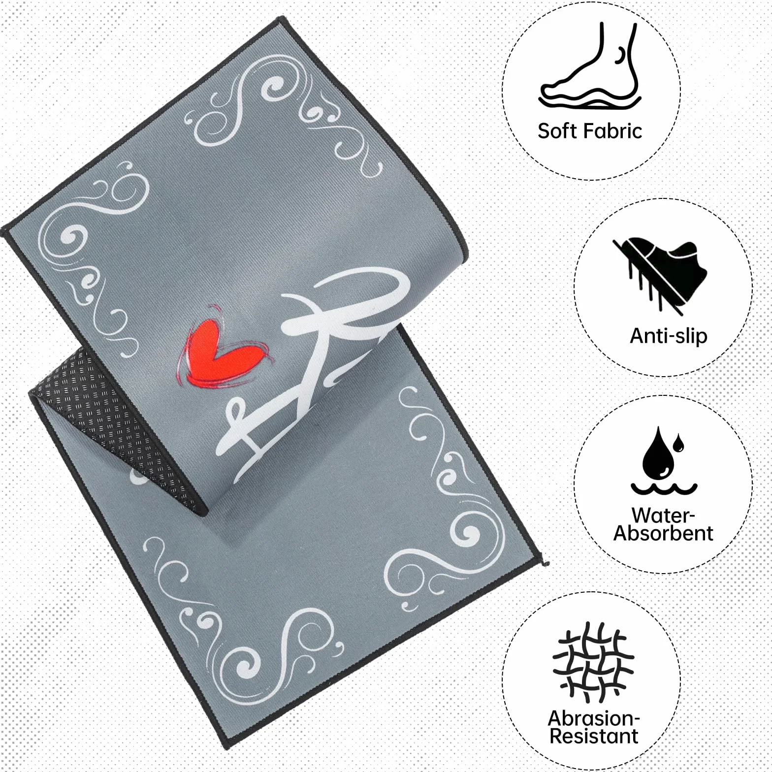 Tapis de Cuisine Anti-Fatigue Antidérapants 2 Pièces, 43x75+43x120CM Rembourrés Lavables