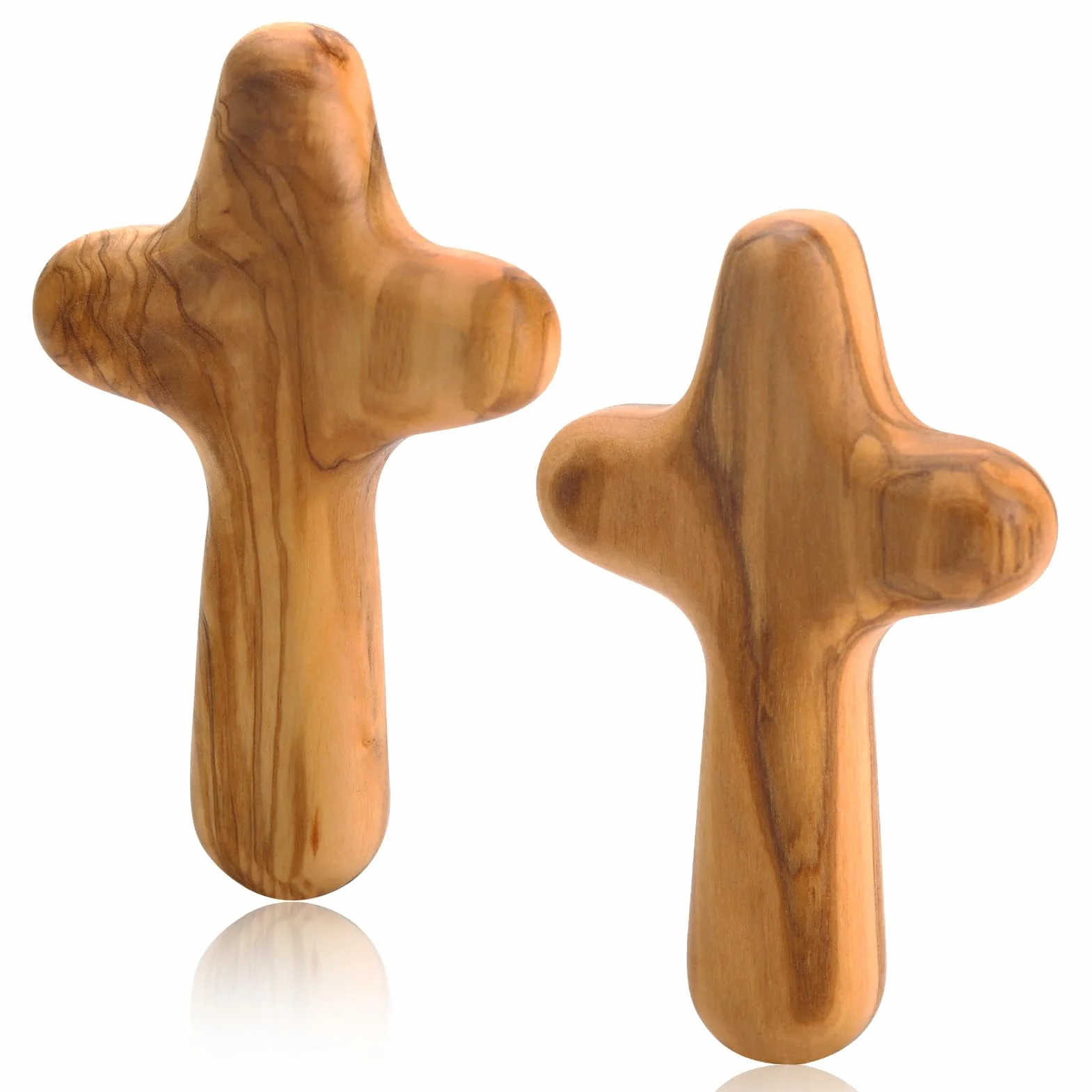 Croix en Bois d'olivier 10cm Lot de 2 Naturel Prière Méditation