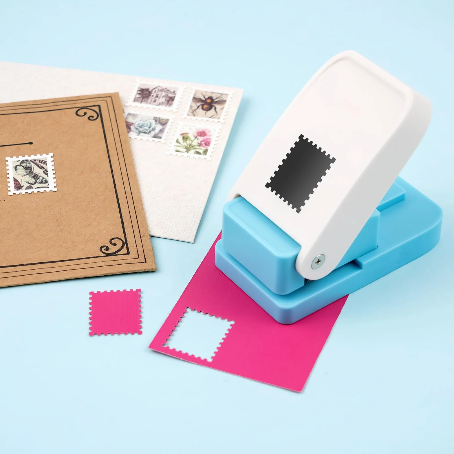 BAOFALI Perforatrice rectangulaire 2,5 x 0,2 x 0,3 cm - Perforatrice à levier pour papier, scrapbooking