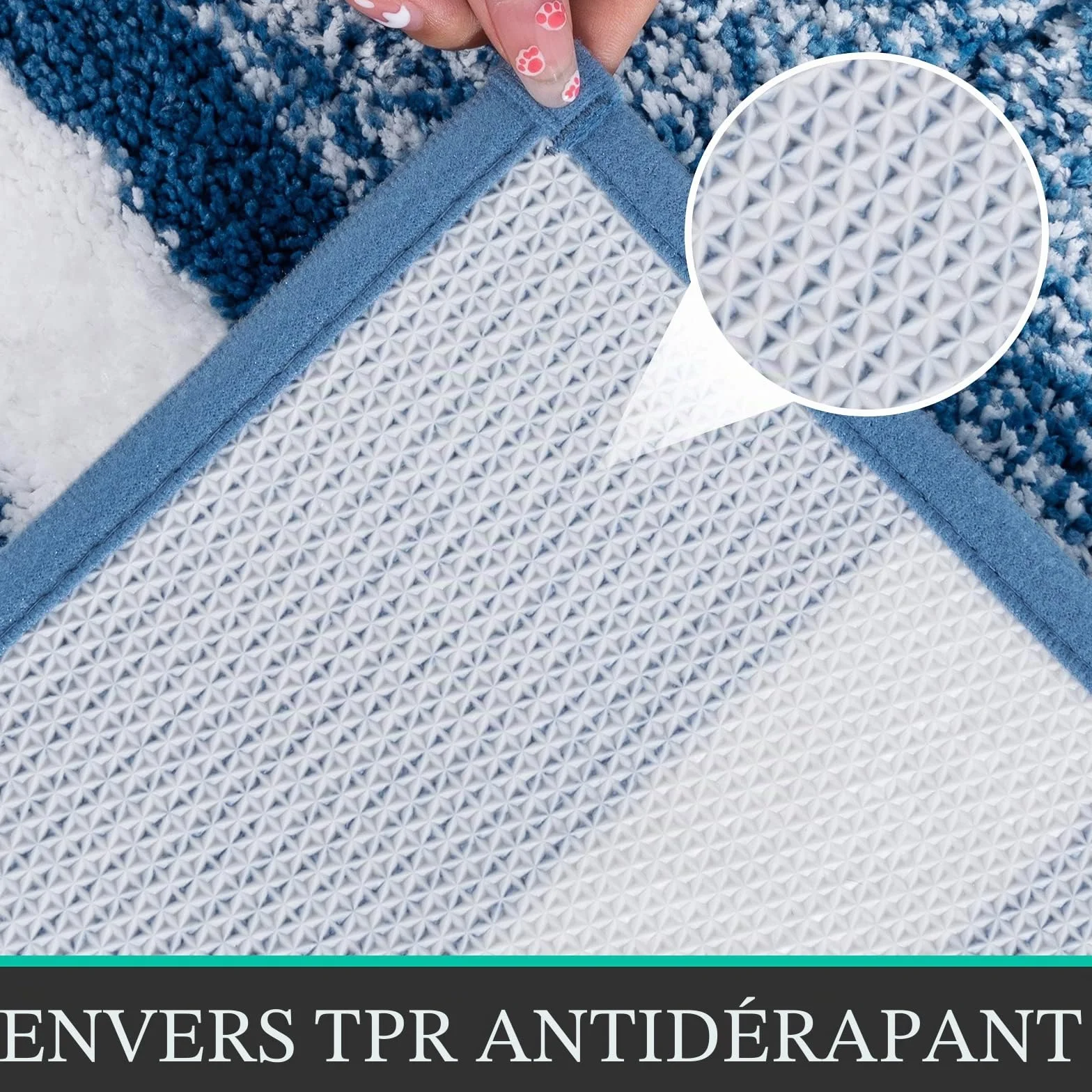 Pauwer Doux Tapis de Bain Antidérapant 50 x 80 cm Microfibre Absorbant Lavable