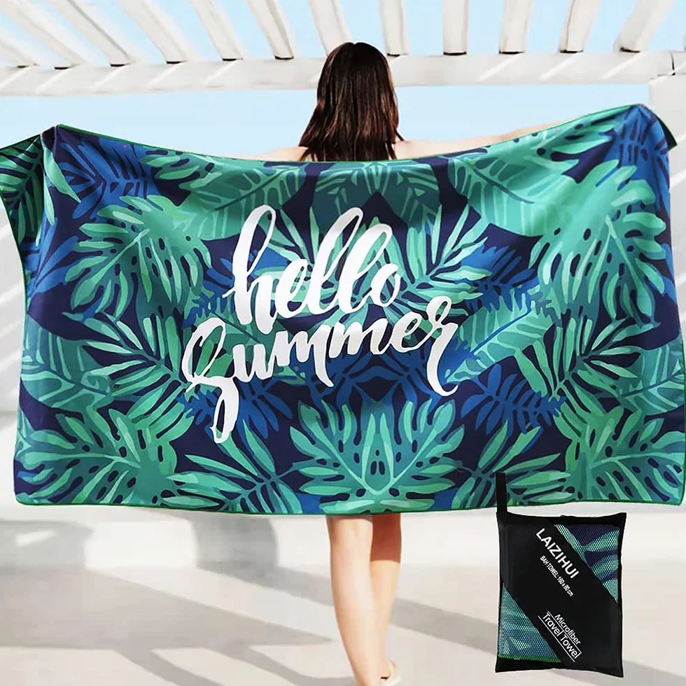 Serviette de Plage en Microfibre Anti Sable 160x80cm Grande Couverture