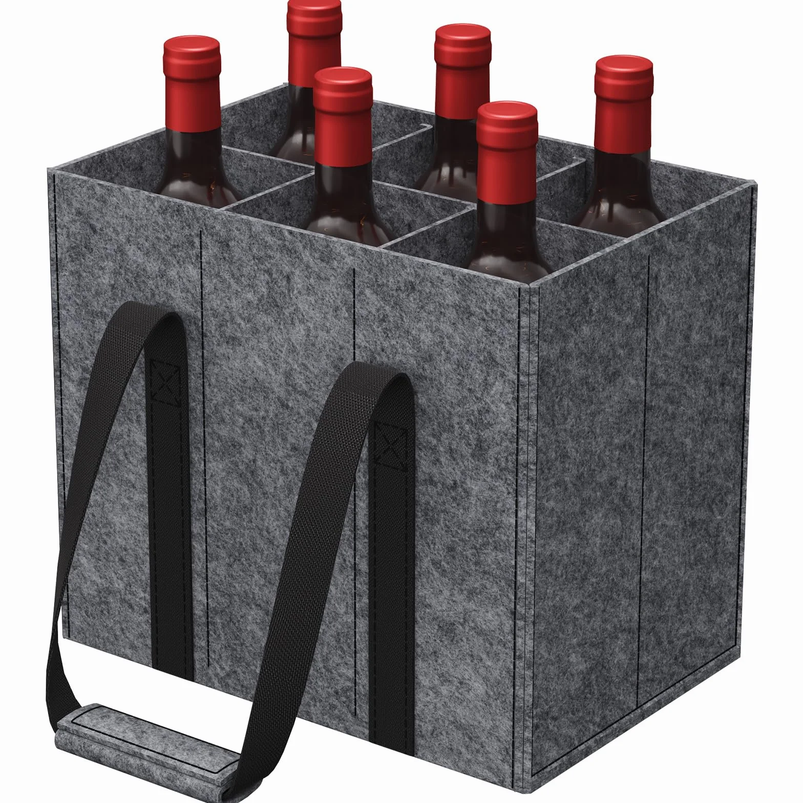Lifewit Sac Bouteille en Feutre Robuste, Porte Bouteille pour 6 Bouteilles de 1,5 L, 30 x 20 x 26 cm