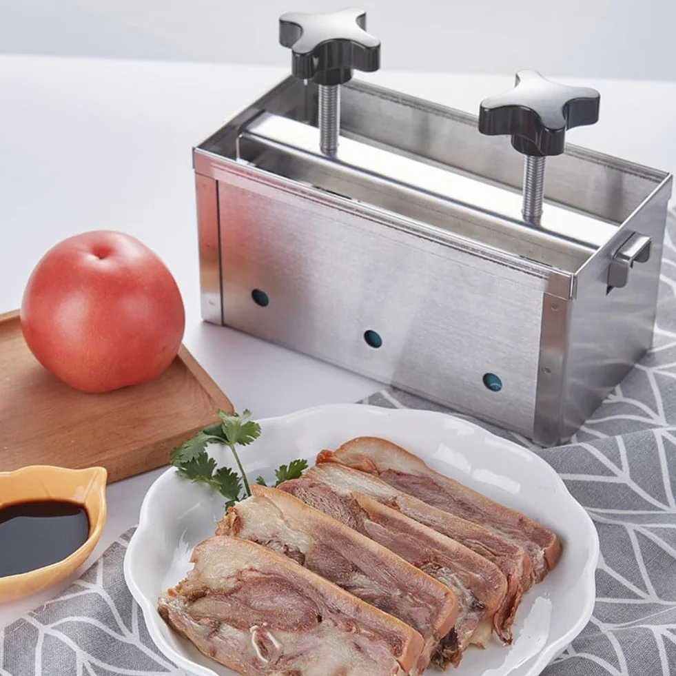 Moule à Viande en Acier Inoxydable 2KG, Moule à Jambon avec Pressurisation Double Vis, Machine à Hamburger pour Barbecue
