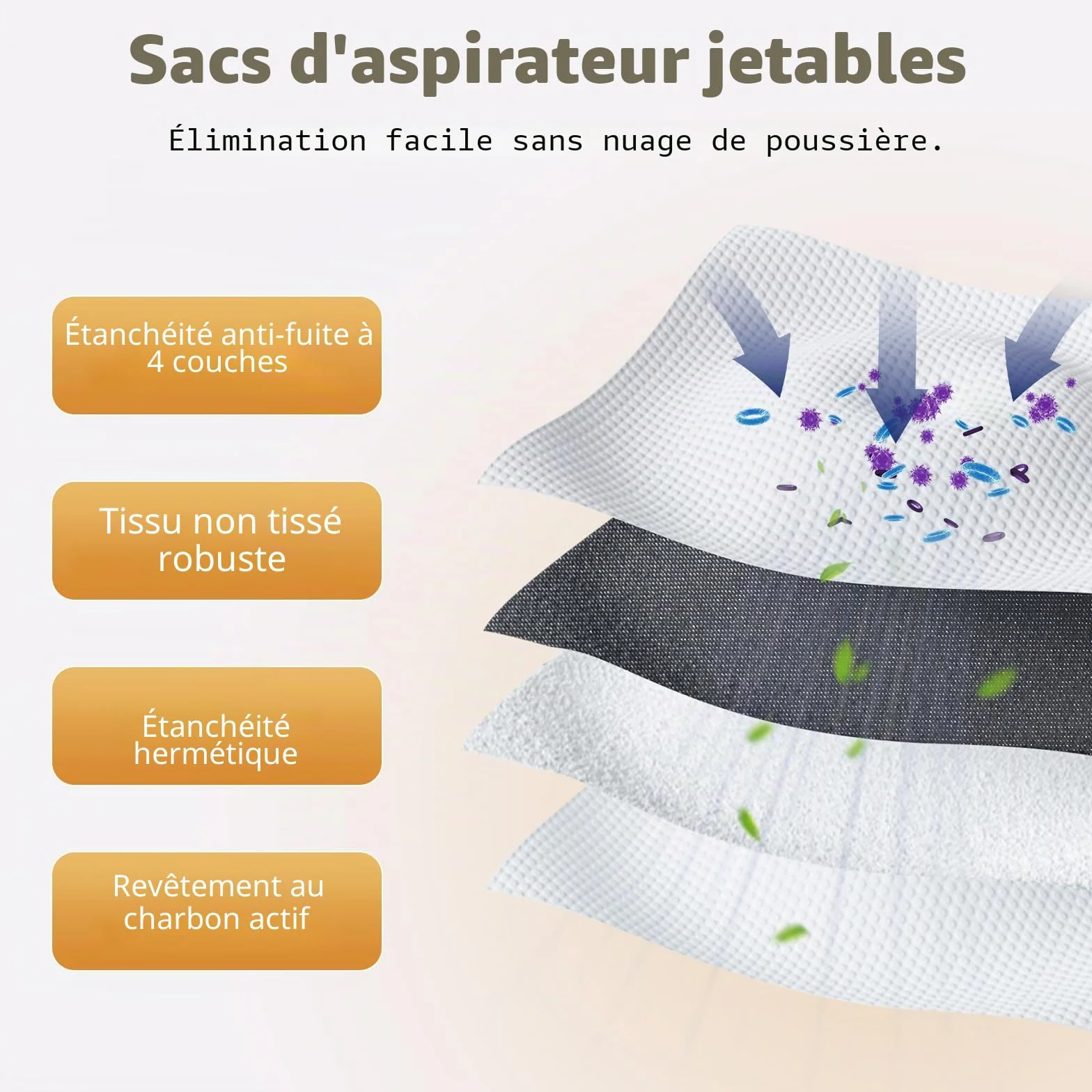 ECOVACS DEEBOT T80 OMNI Pièces de Rechange Robot Aspirateur, 1 Brosse Principale, 4 Filtres, 4 Brosses Latérales, 2 Rouleaux, 4 Sacs à Poussière