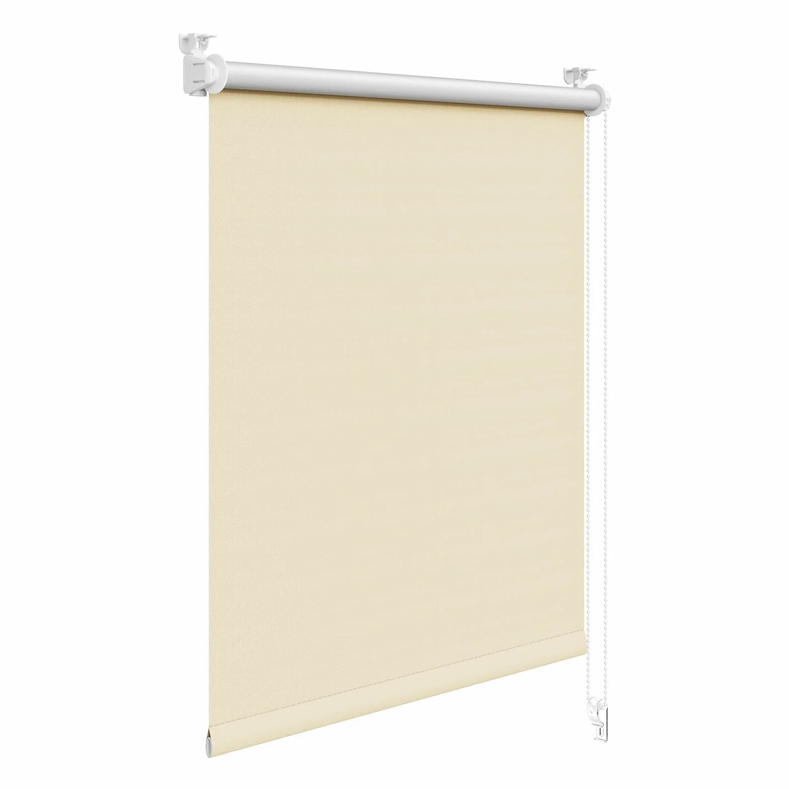 WOLTU Occultant Enrouleur sans Perçage, Rideau Opaque Revêtement Argent, Protection Soleil 70x210 cm Beige