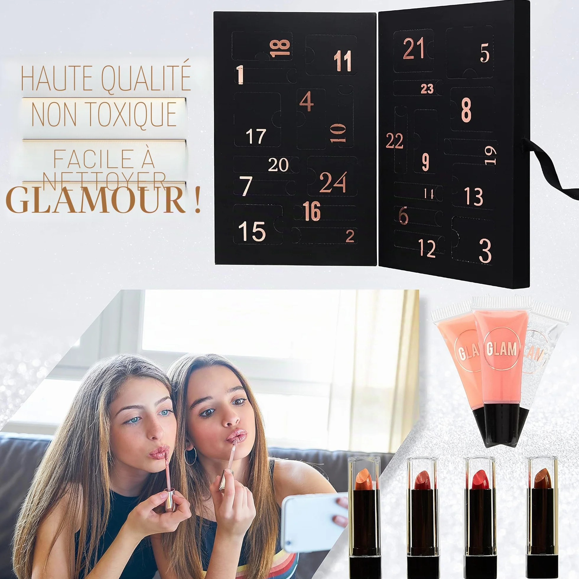 KreativeKraft Calendrier de l'Avent Beauté 2021 Coffret 24 Surprises Maquillage