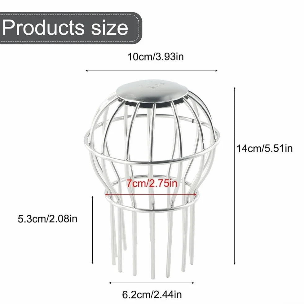 Drain de toit en acier inoxydable 304 Leaf Plus Protection anti-bûches 75 tubes