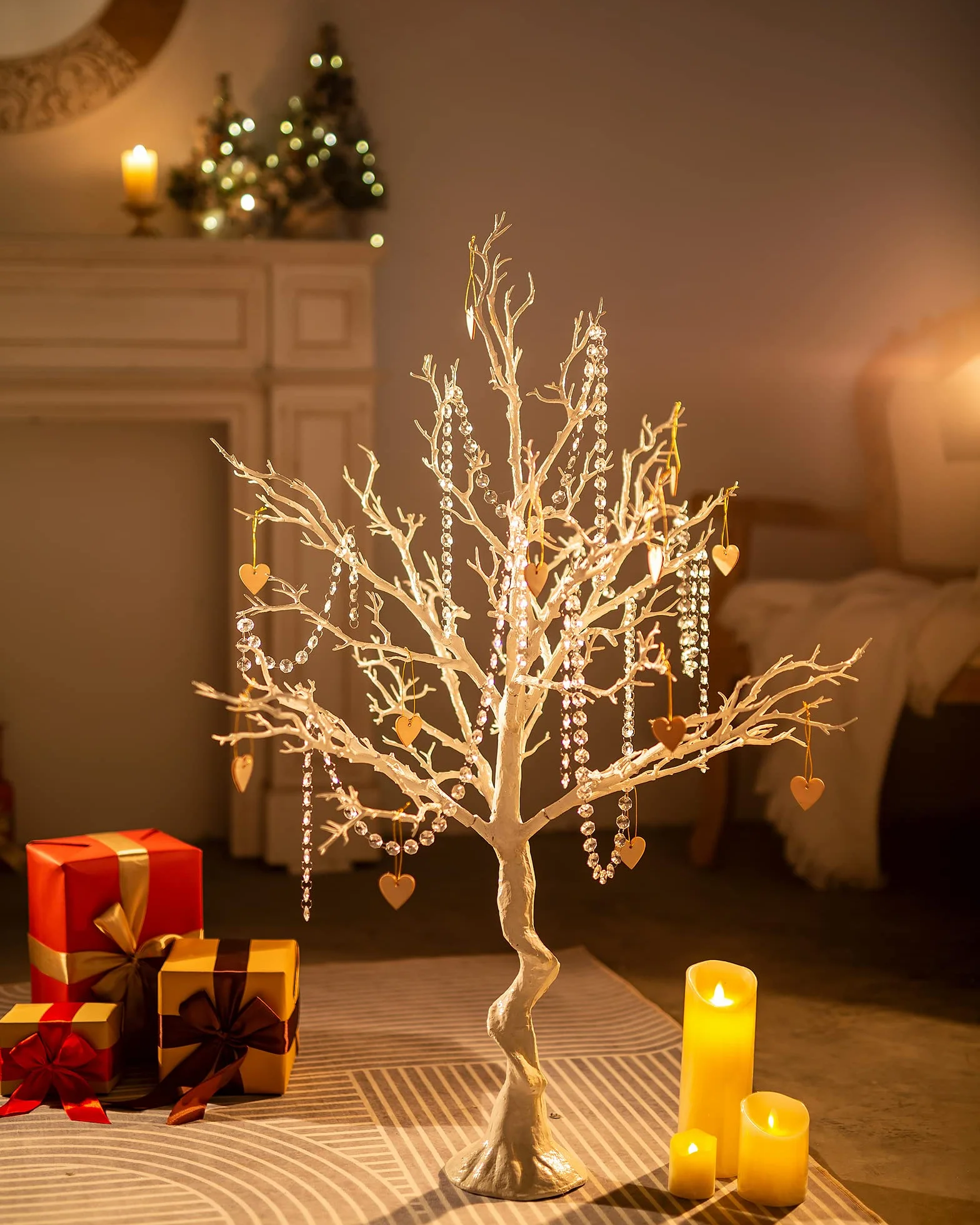 Sziqiqi 105cm Blanc Artificiel Arbre de Pâques Decoration