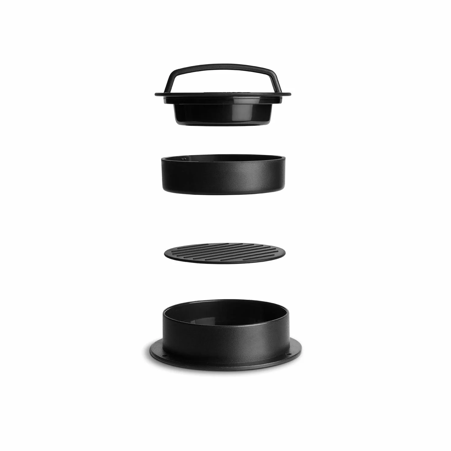 BURNHARD Kit pour Burgers 6 pièces, Moule à Steak antiadhésif, Presse à Burger, Cloches INOX