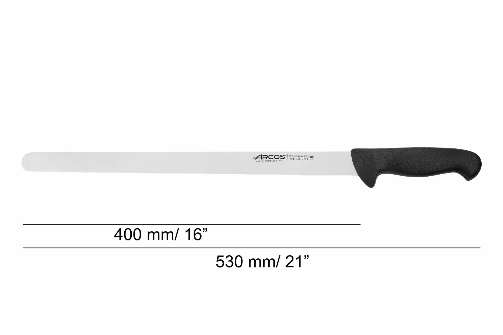 Arcos Couteau à Jambon Flexible 40 cm Lame Acier Inoxydable NITRUM Série 2900
