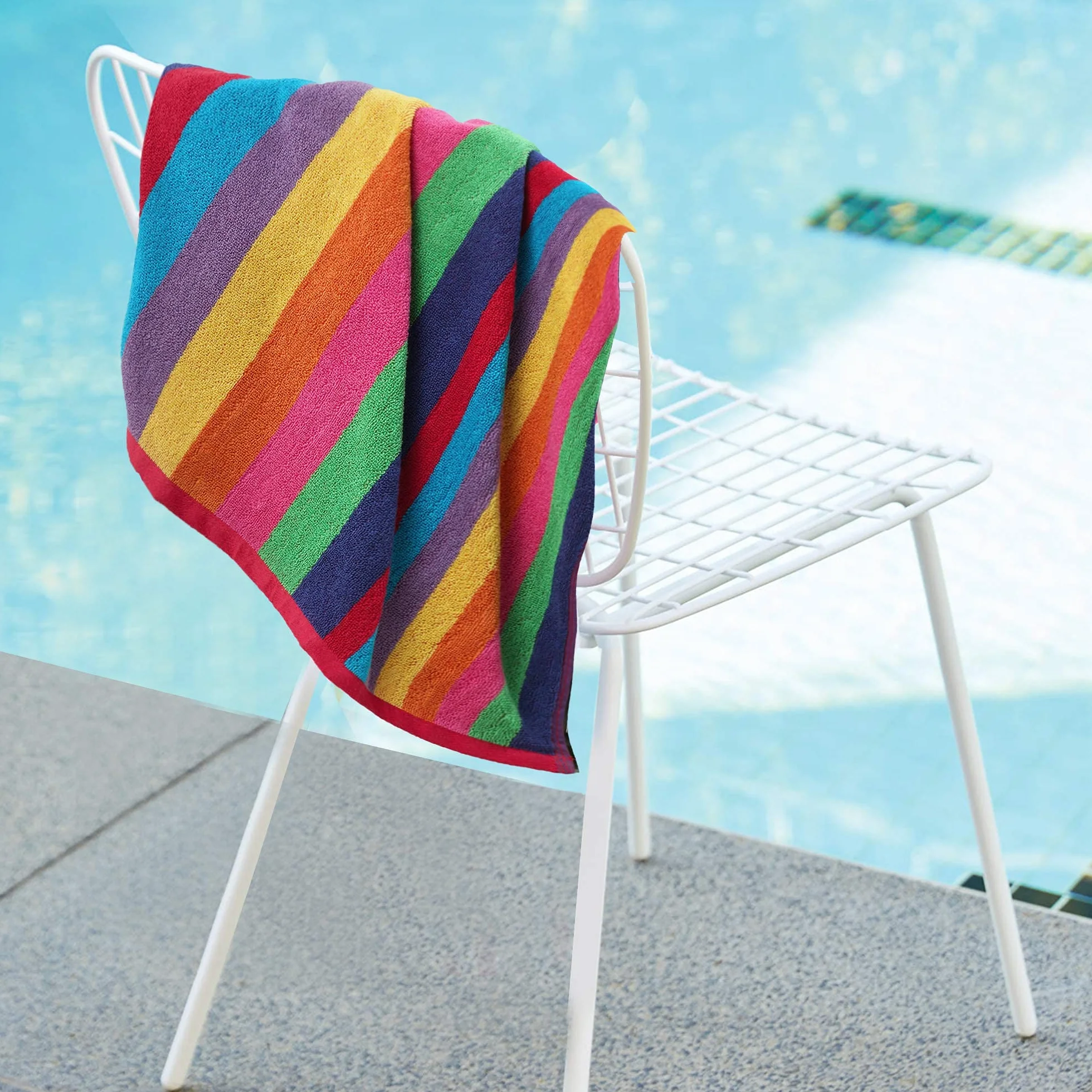 Serviettes de Plage Miami Vibe Lot de 2 100% Coton éponge Ringspun 450 g/m² 76 x 152 cm