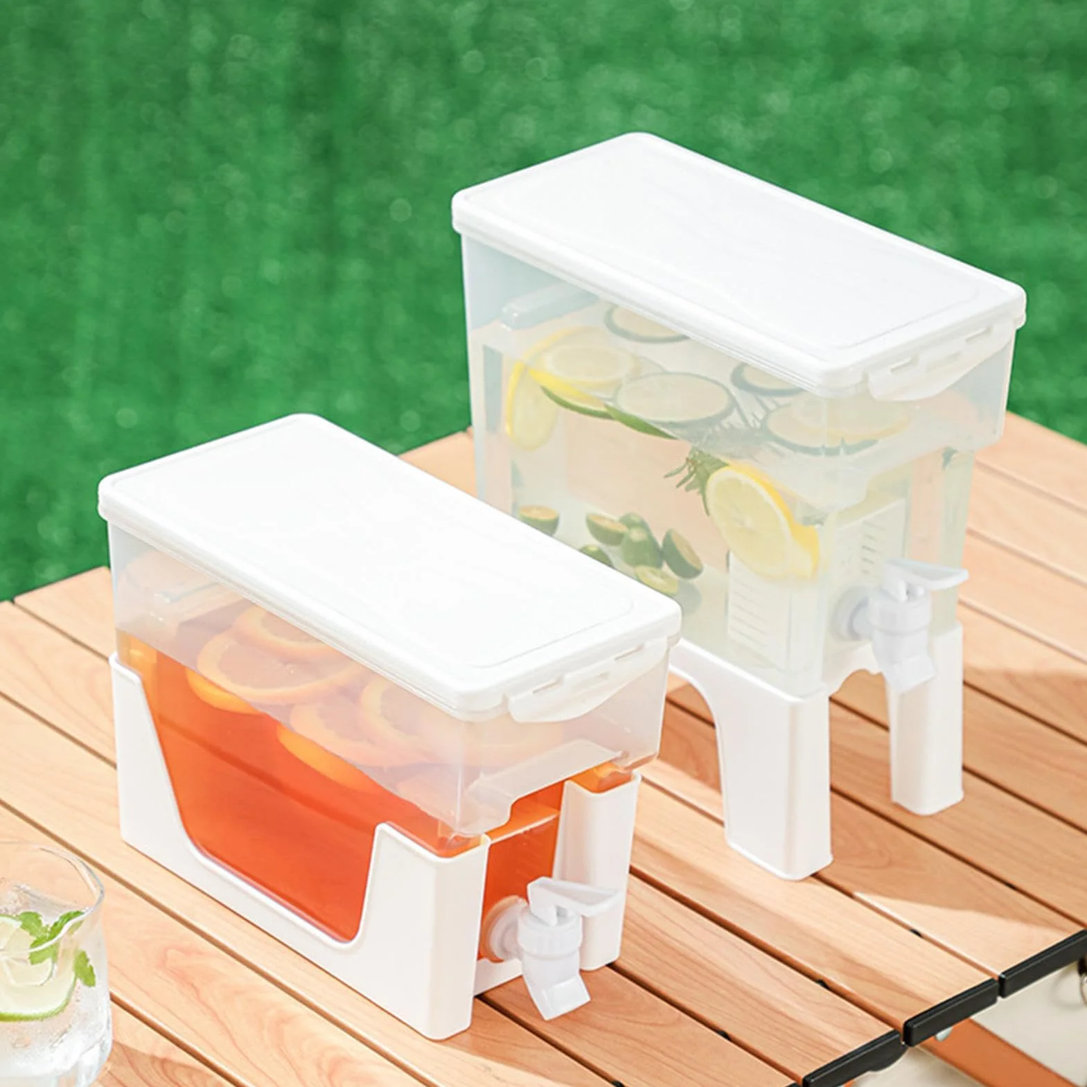 Distributeur De Boissons 3.5 L Avec Support Amovible, Bouteille En Plastique Réutilisable, Grande Carafe À Eau Pour Plages Camping
